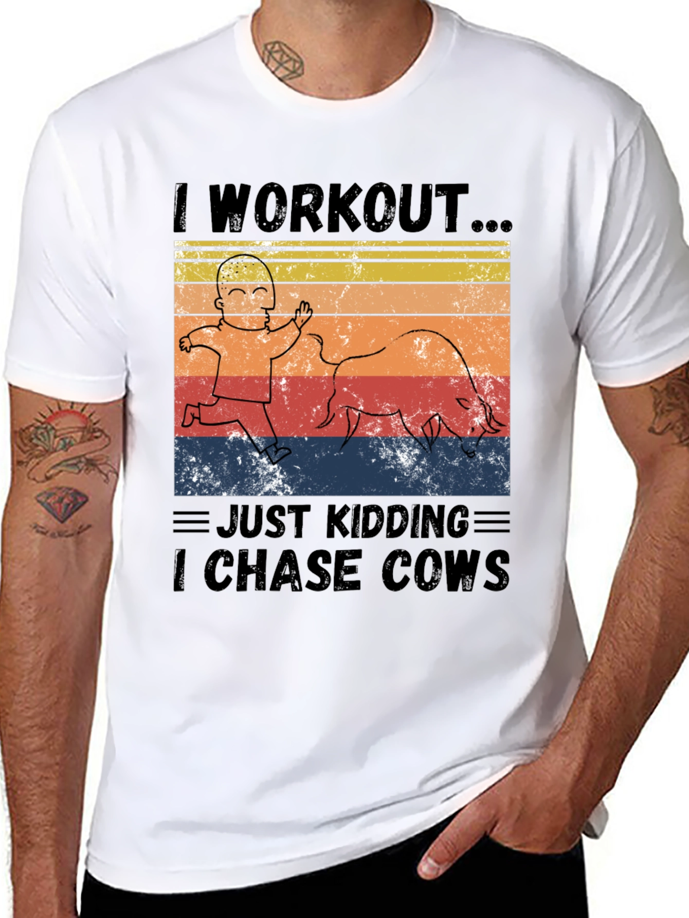 I Workout I Chase Cows Graphic T-Shirt