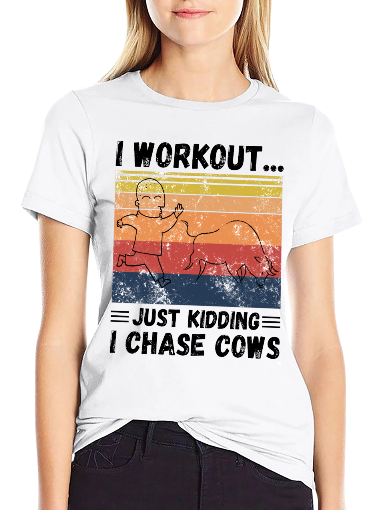 I Workout I Chase Cows Graphic T-Shirt