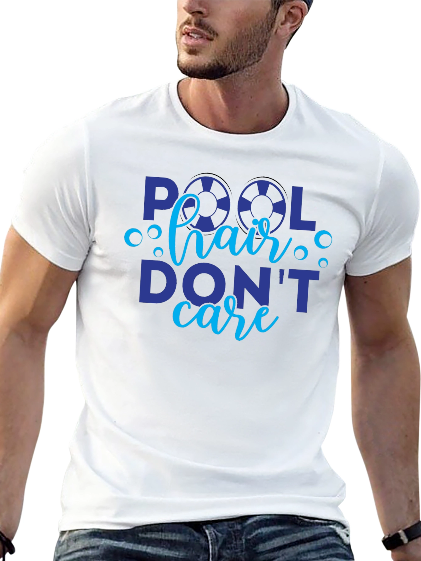 Pool Hair Dont Care Graphic Tee - Black