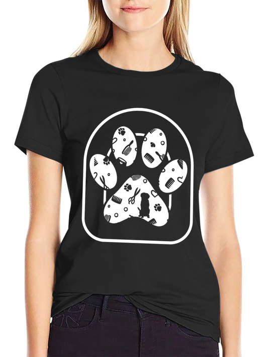 Dog Groomer Paw Print T-Shirt