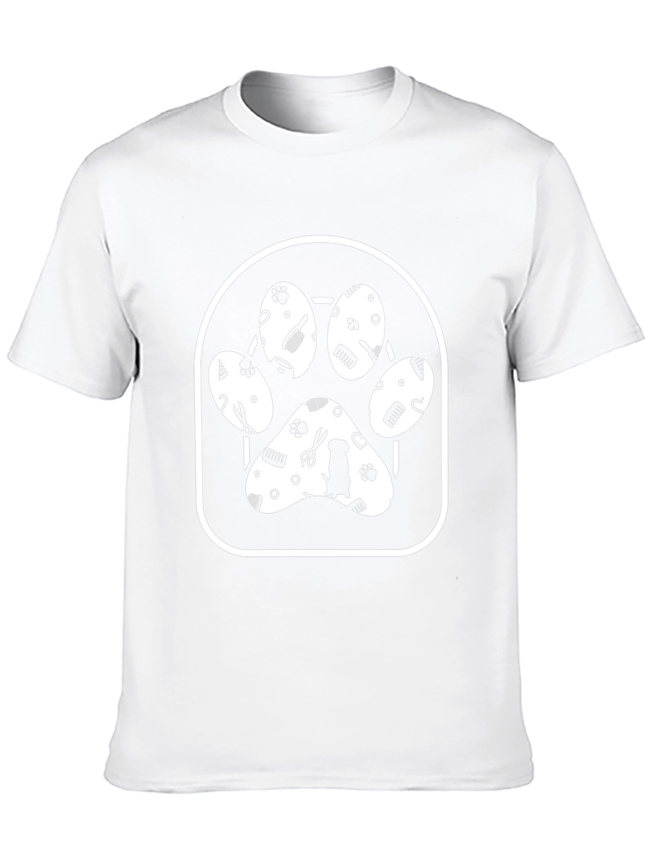 Dog Groomer Paw Print T-Shirt