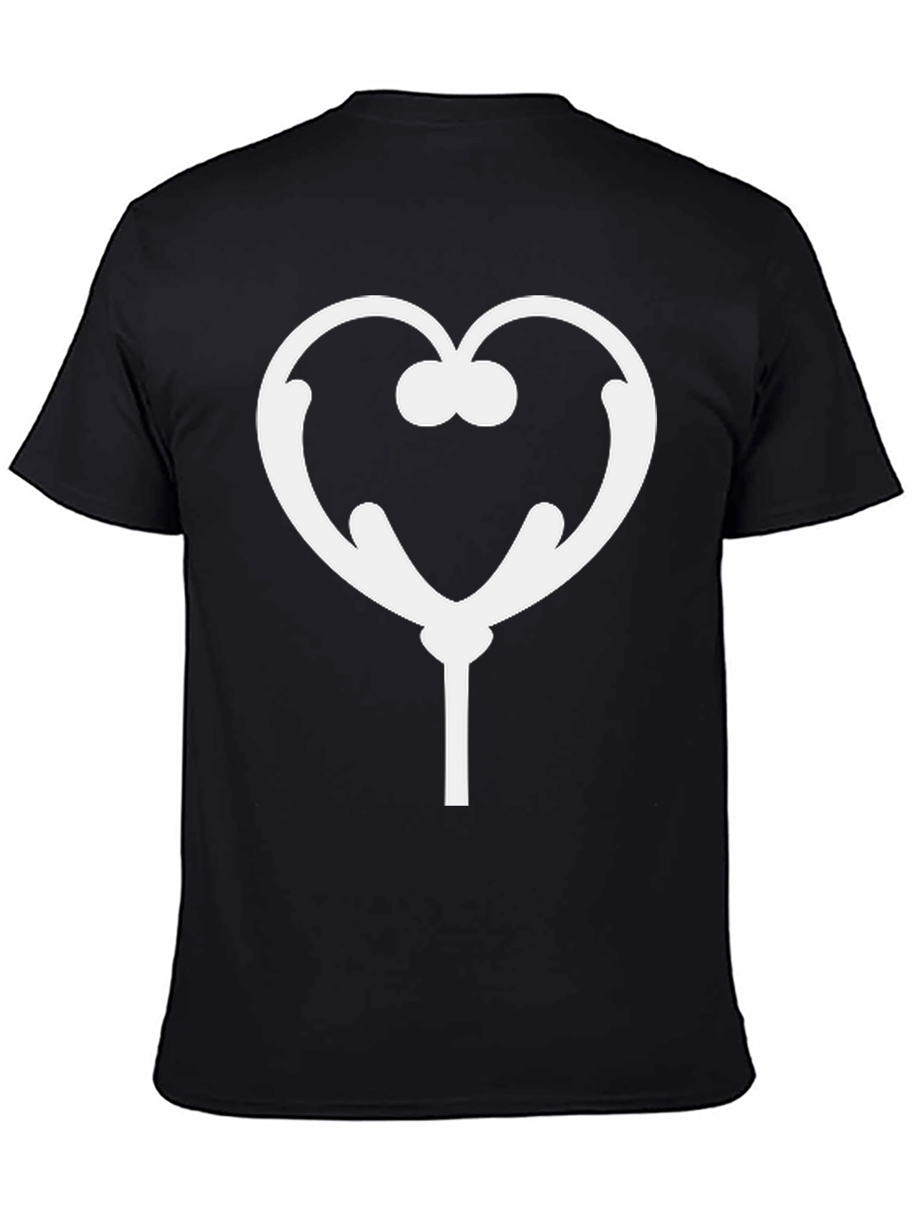 Whimsical Heart Lollipop Graphic Tee - Black