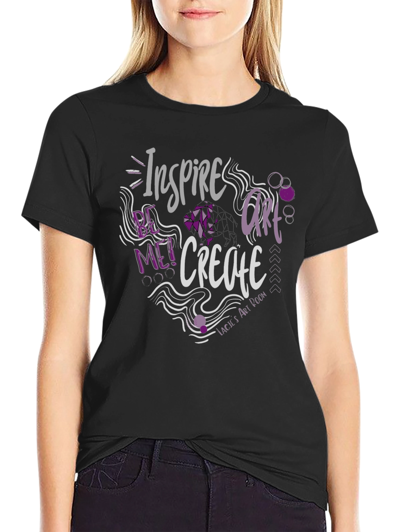 Inspire Me! Graphic Print Black T-Shirt