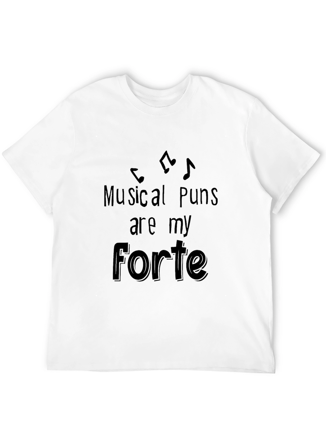 Musical Puns are My Forte Black Graphic Tee