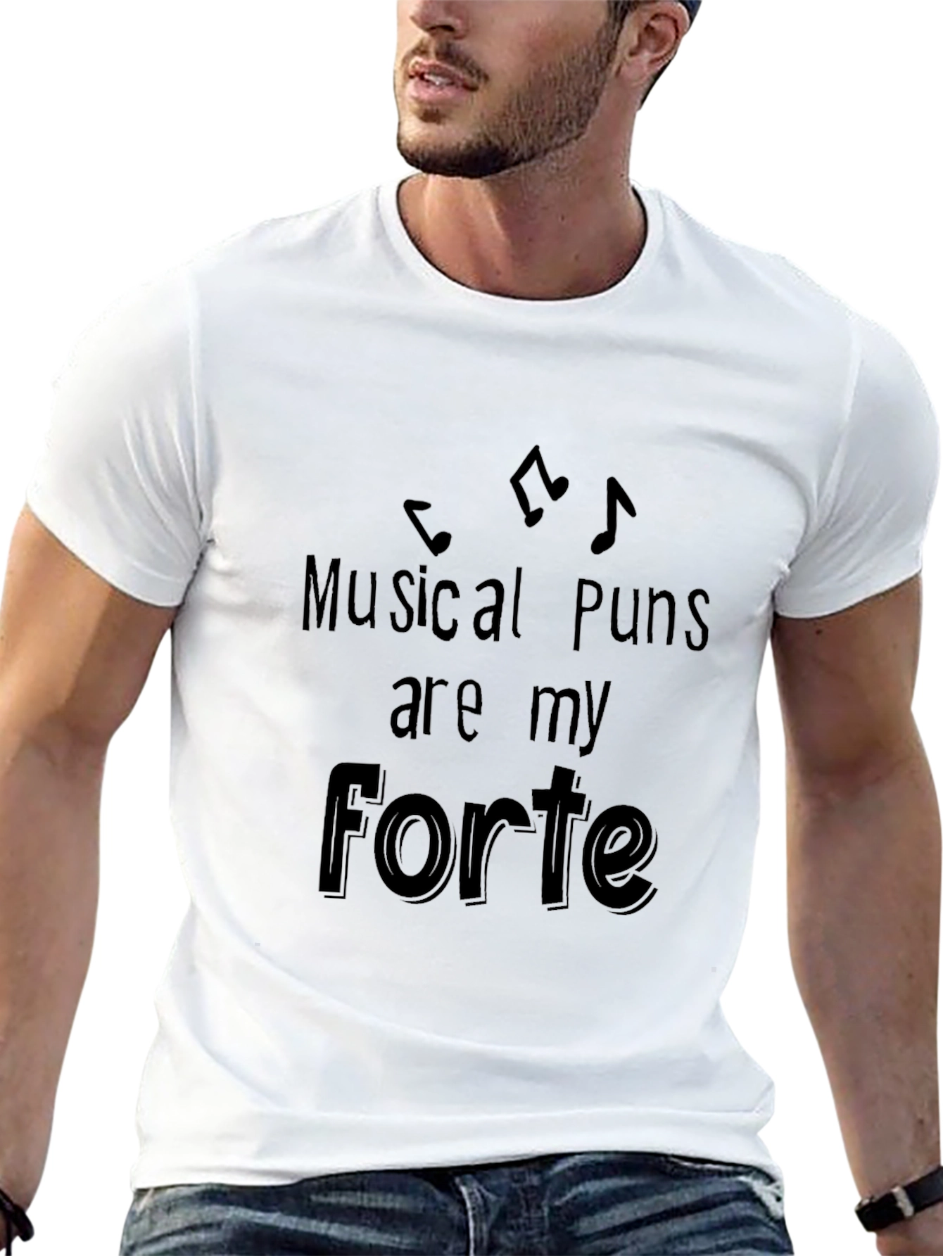 Musical Puns are My Forte Black Graphic Tee