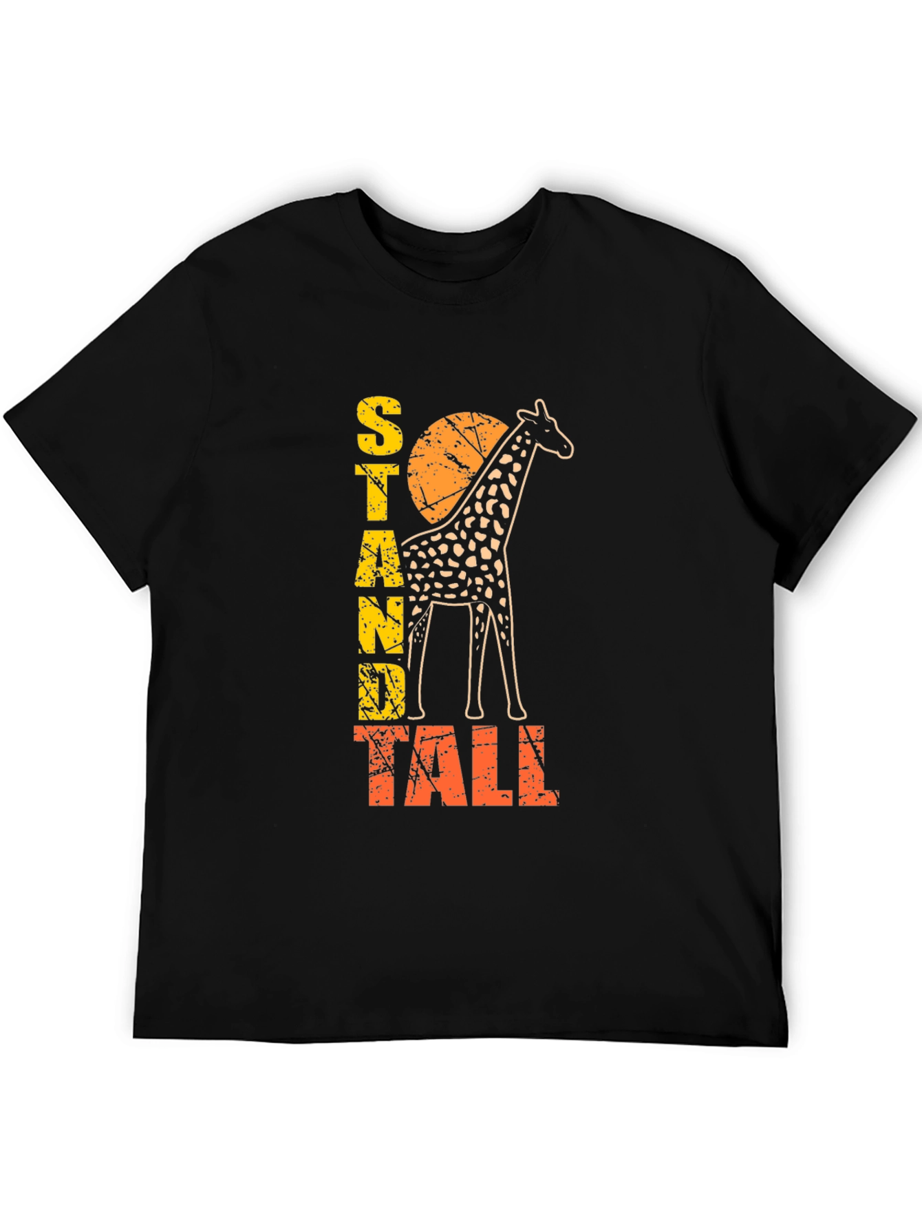 Stand Tall Giraffe Graphic Print Mens T-Shirt