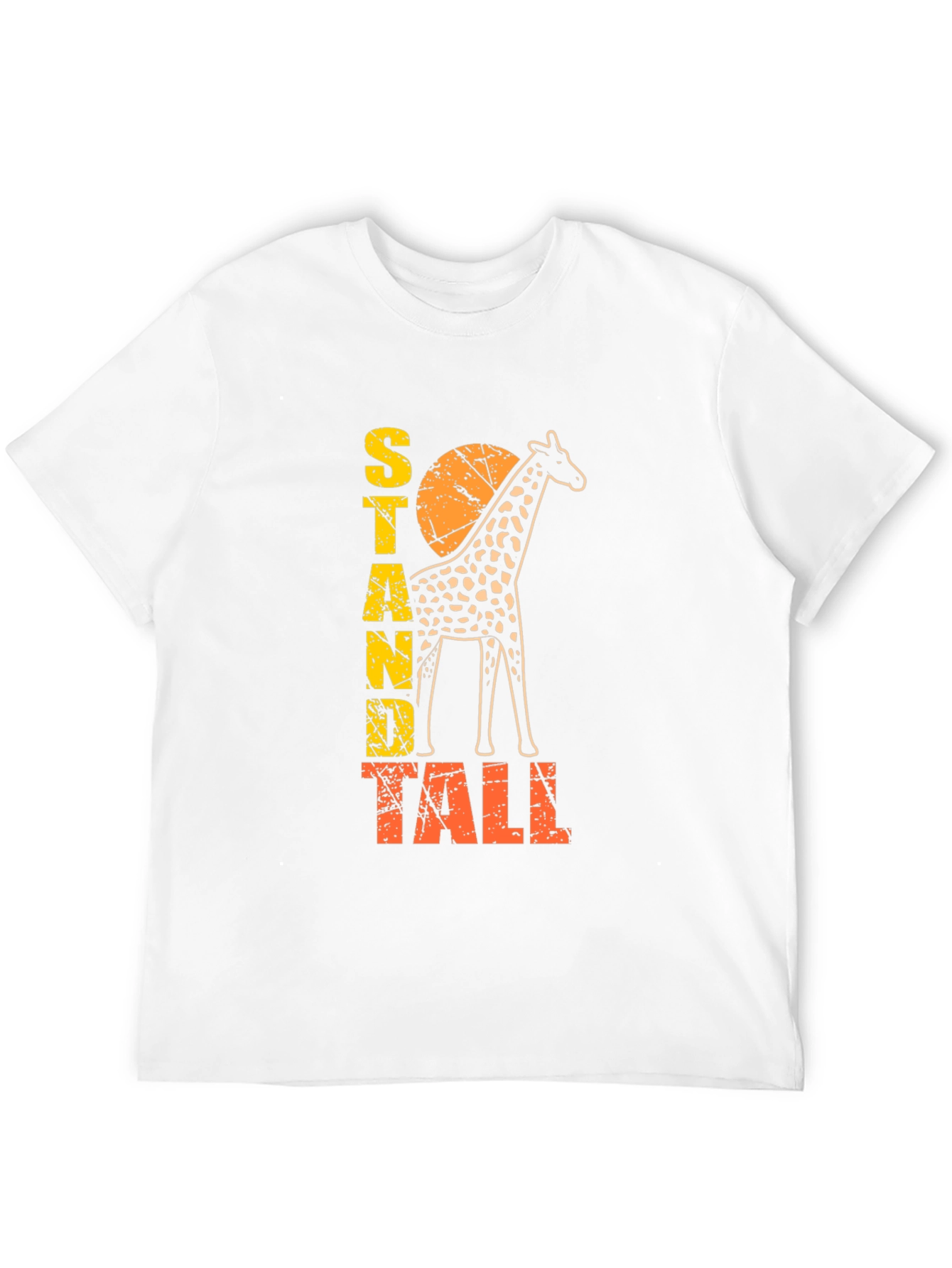 Stand Tall Giraffe Graphic Print Mens T-Shirt