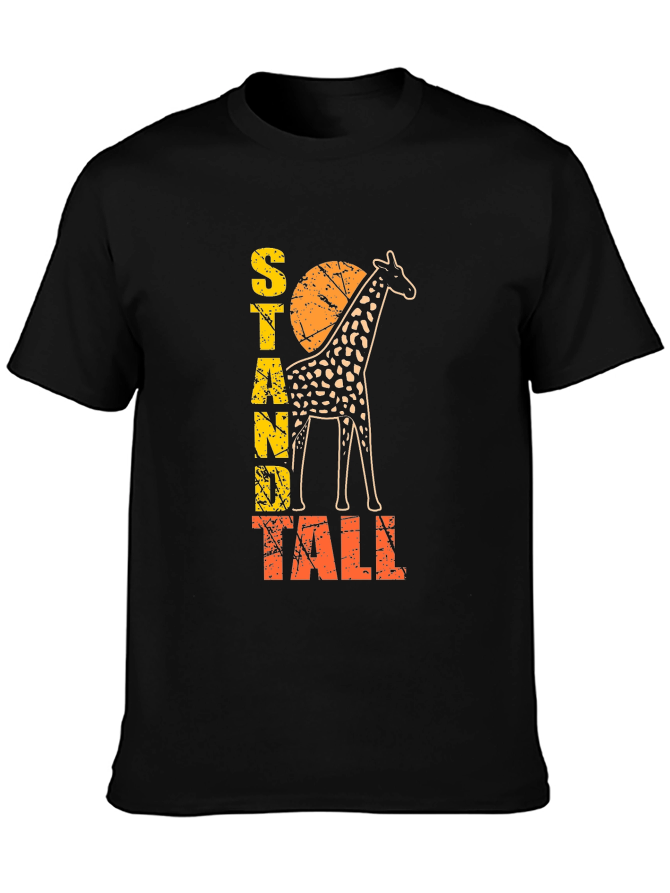 Stand Tall Giraffe Graphic Print Mens T-Shirt