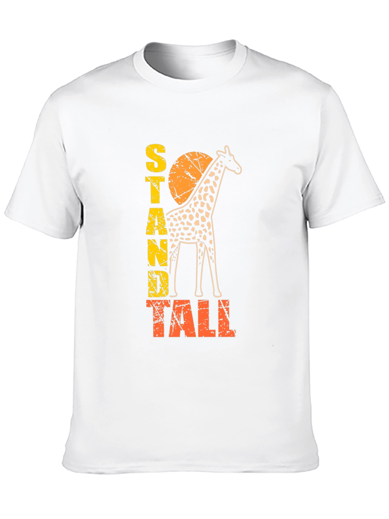 Stand Tall Giraffe Graphic Print Mens T-Shirt