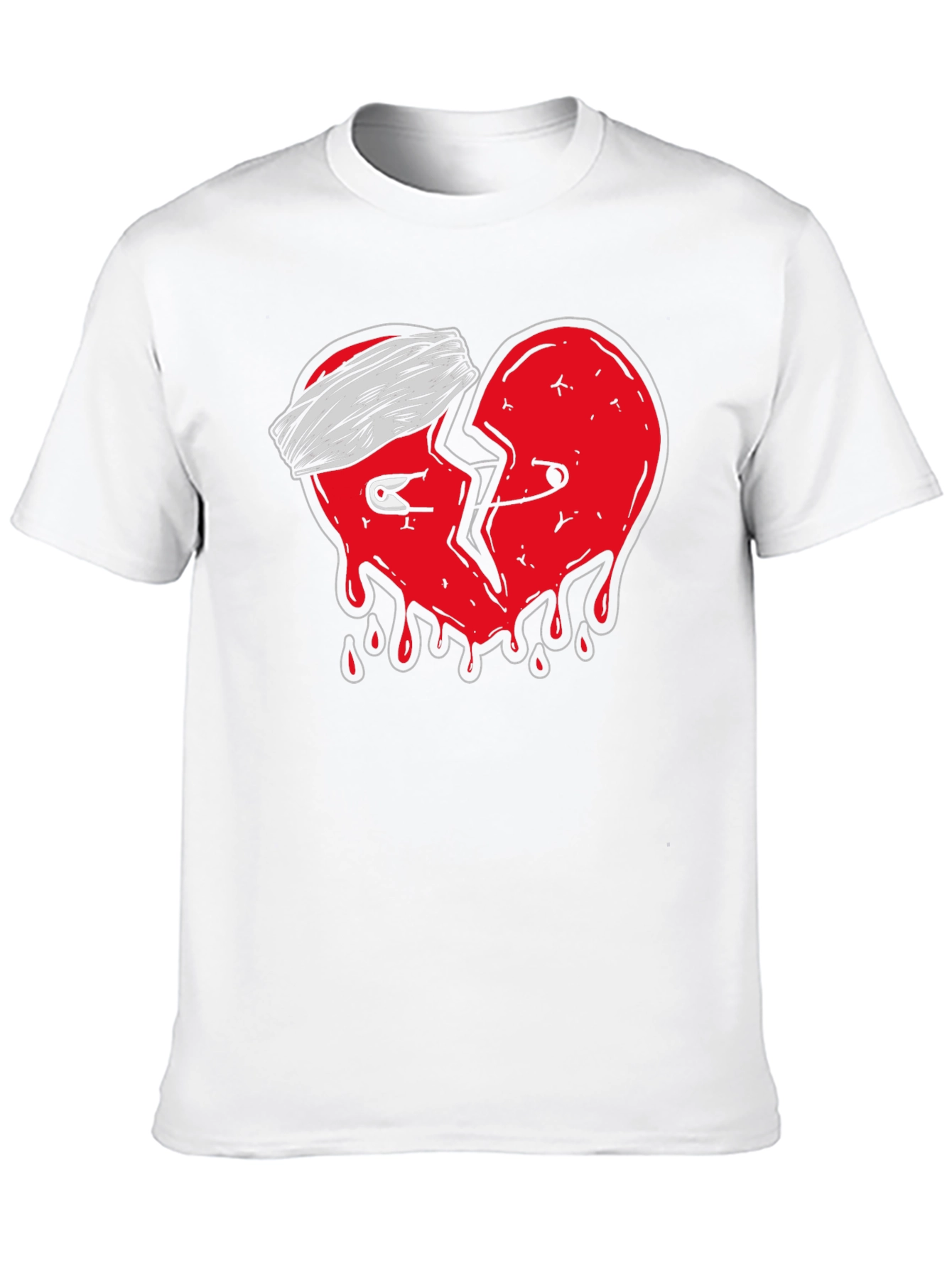 Mended Heart Graphic Tee - Black Cotton T-Shirt