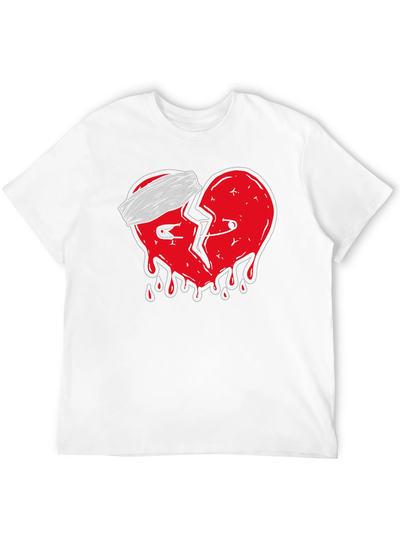 Mended Heart Graphic Tee - Black Cotton T-Shirt