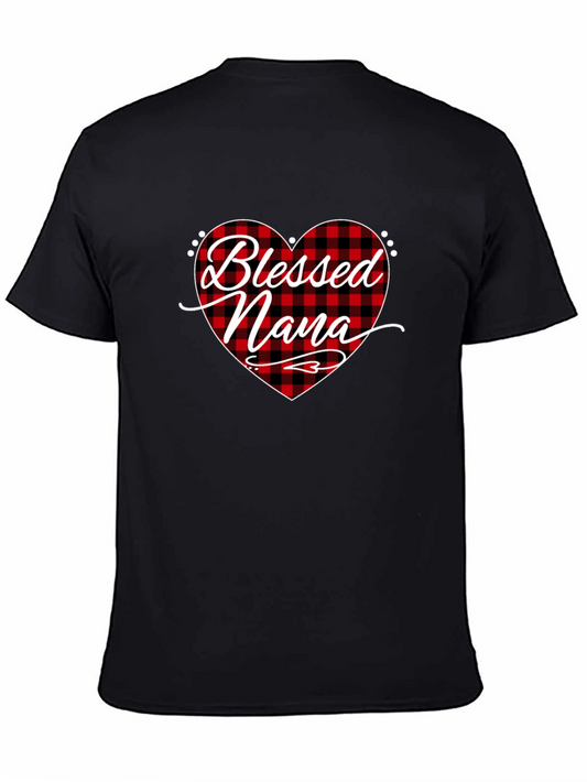 Blessed Nana Buffalo Plaid Heart T-Shirt