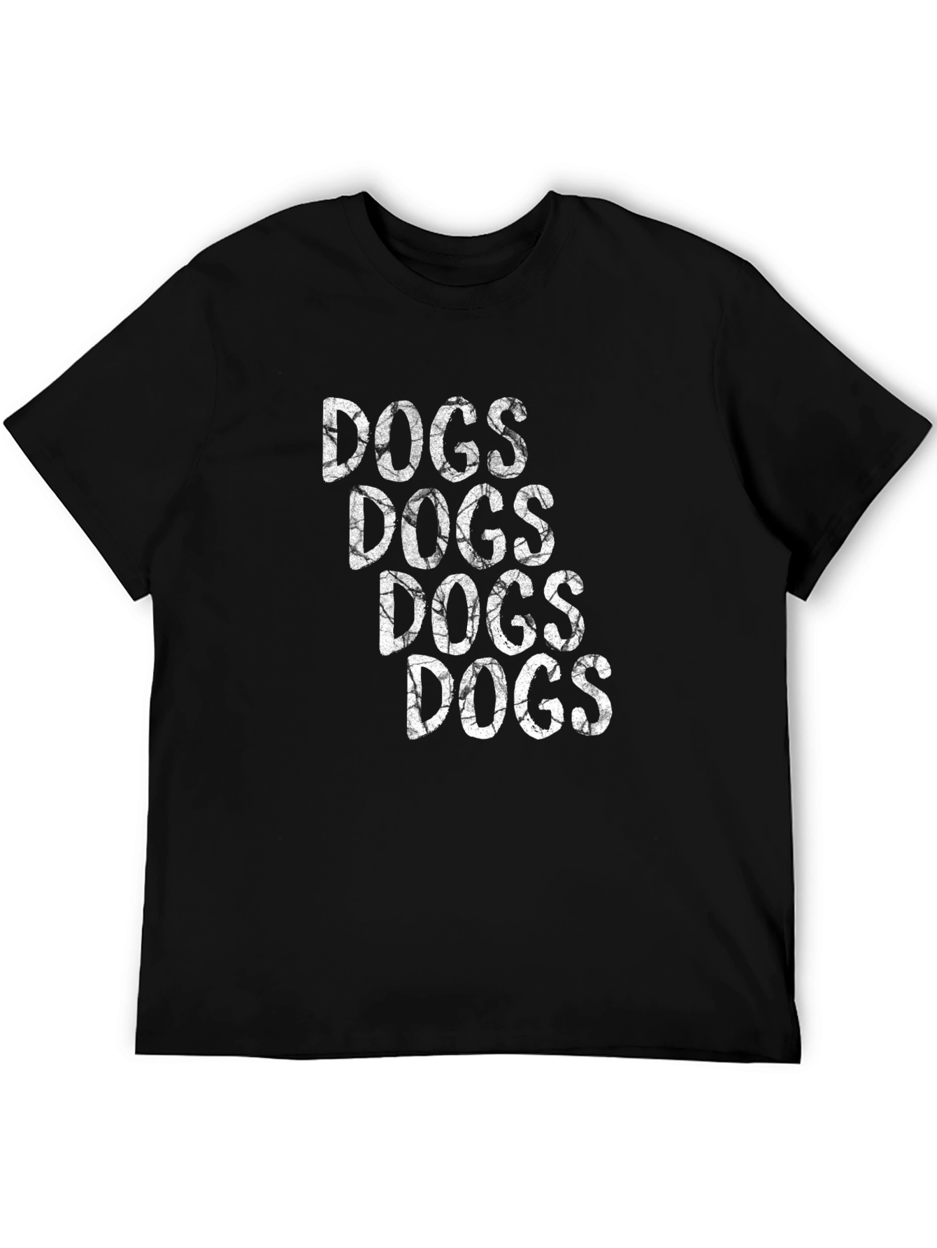 Dogs Text T-Shirt - Graphic Print Crew Neck Tee