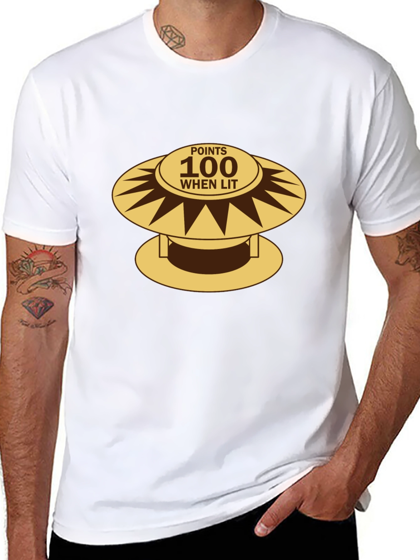 Retro Pinball Bumper T-Shirt - 100 Points When Lit!
