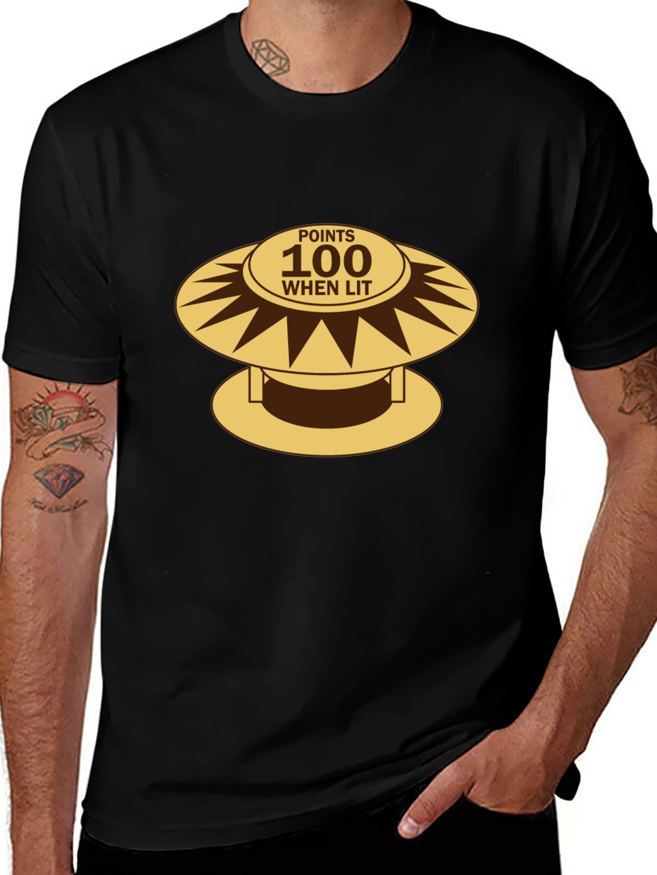 Retro Pinball Bumper T-Shirt - 100 Points When Lit!