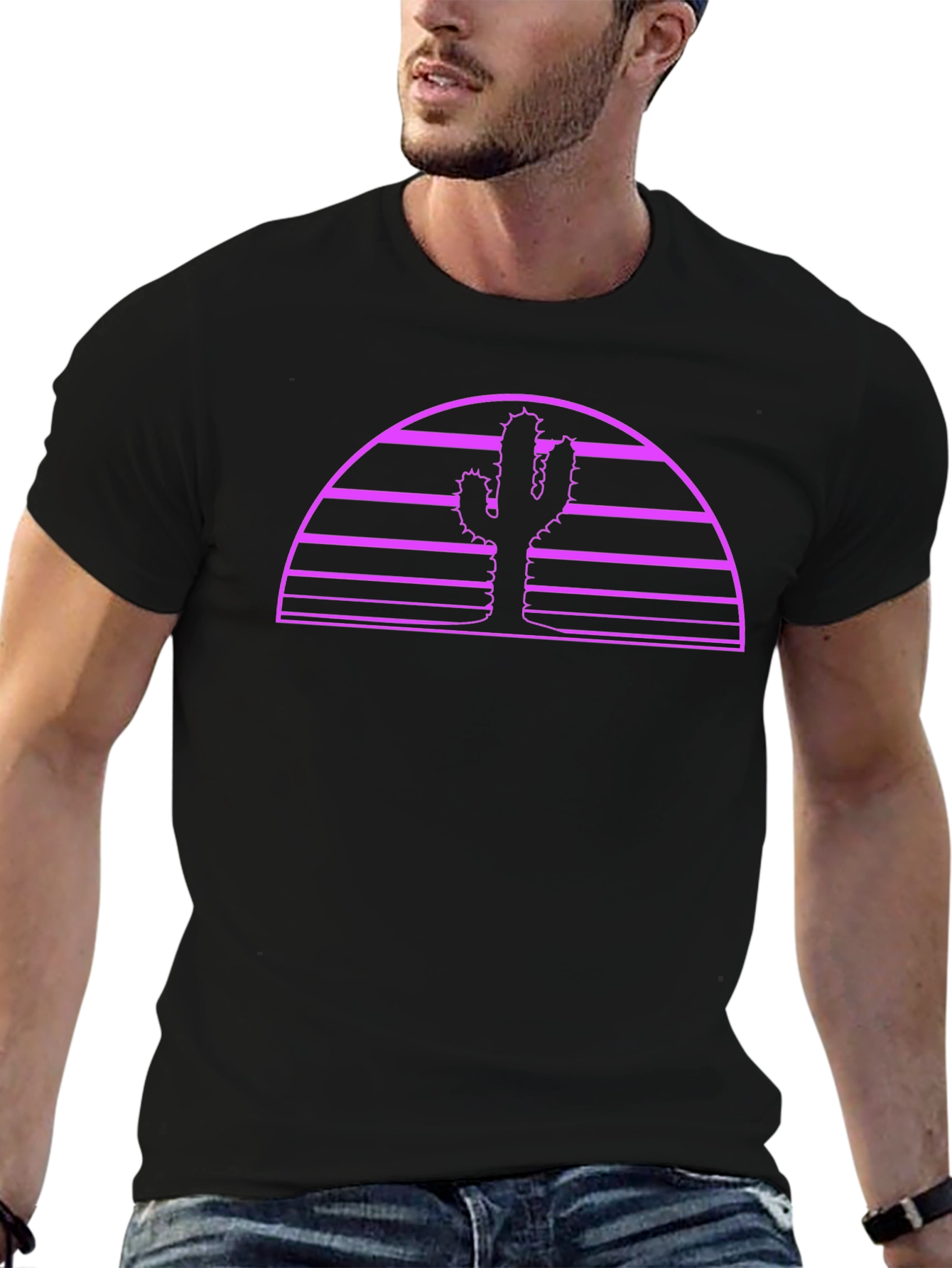 Retro Cactus Sunset Graphic Tee