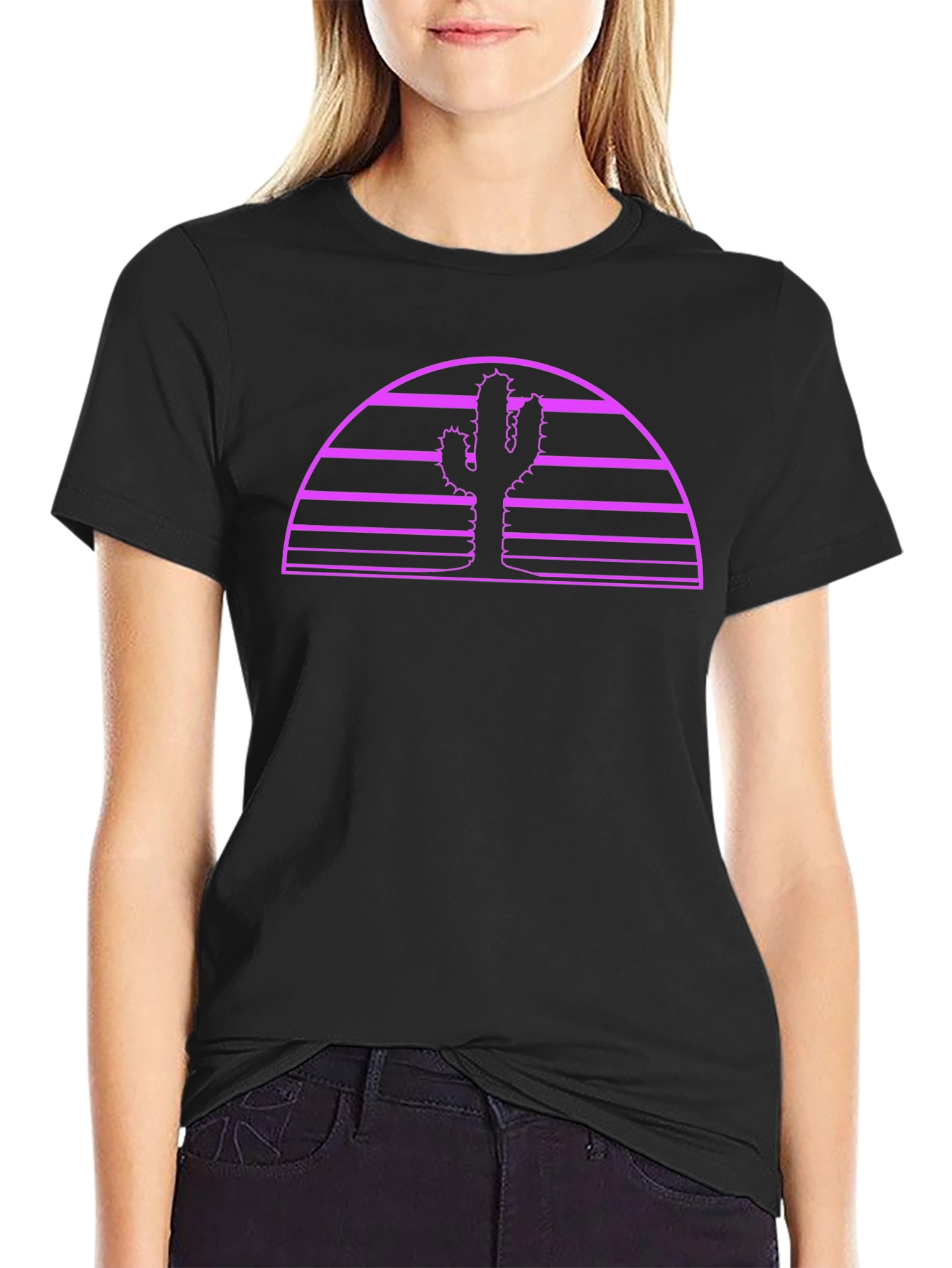 Retro Cactus Sunset Graphic Tee