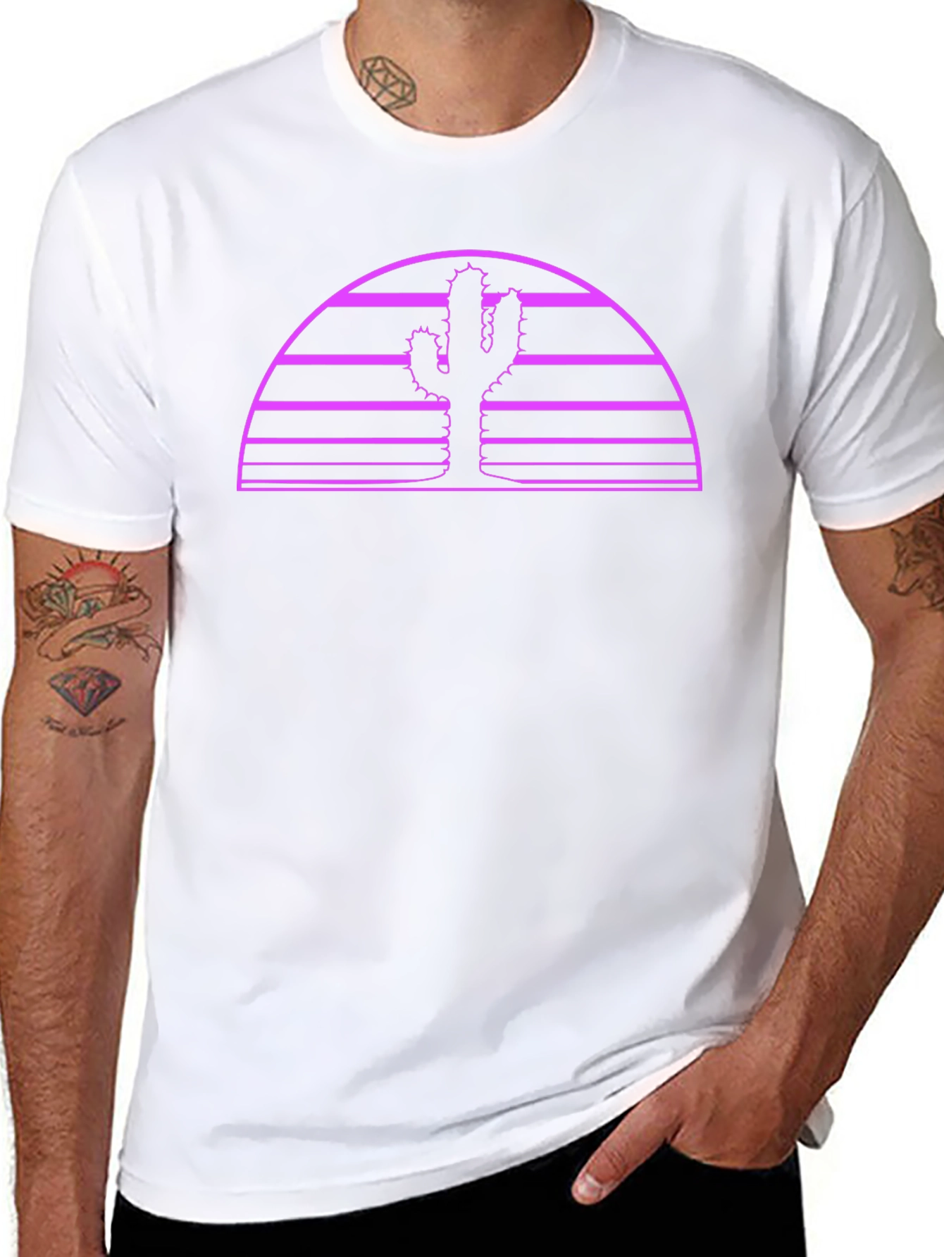 Retro Cactus Sunset Graphic Tee