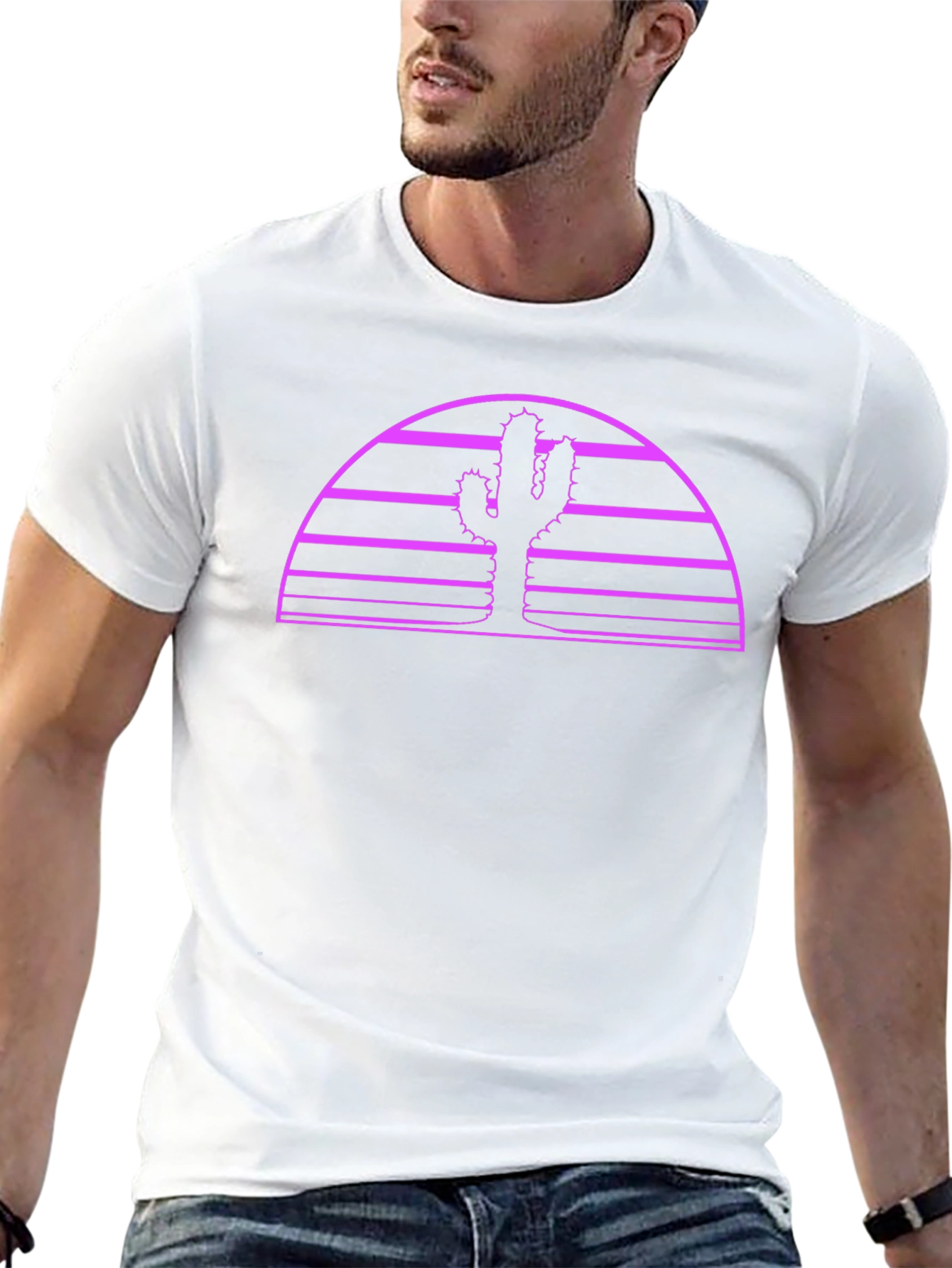Retro Cactus Sunset Graphic Tee