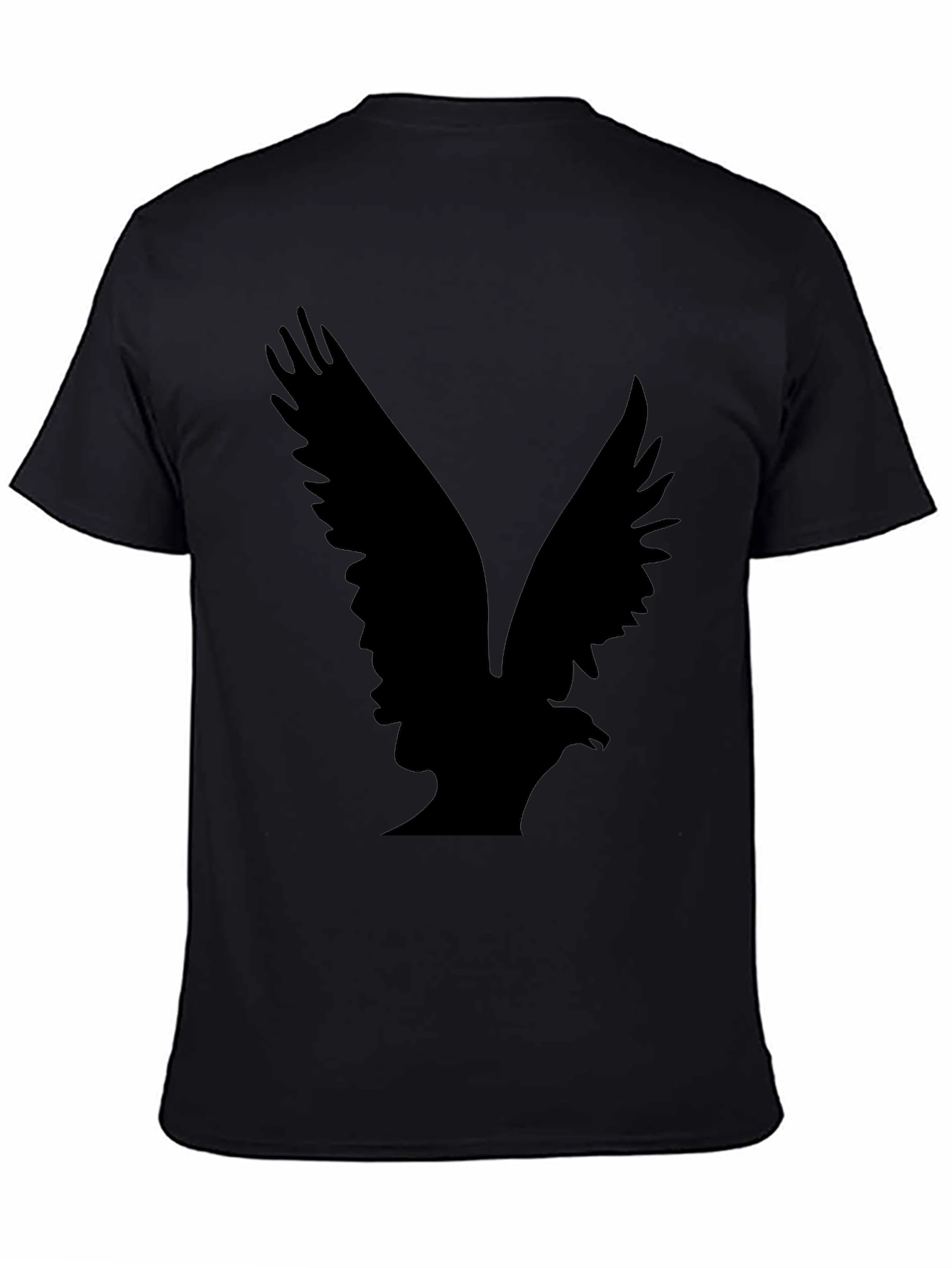 Mens Black T-Shirt with Eagle Design
