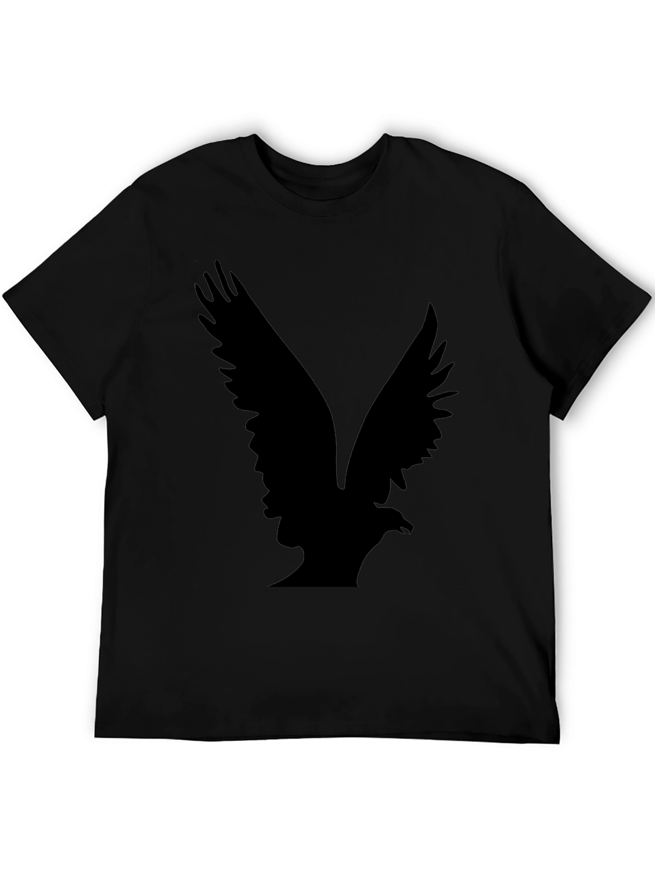 Mens Black T-Shirt with Eagle Design