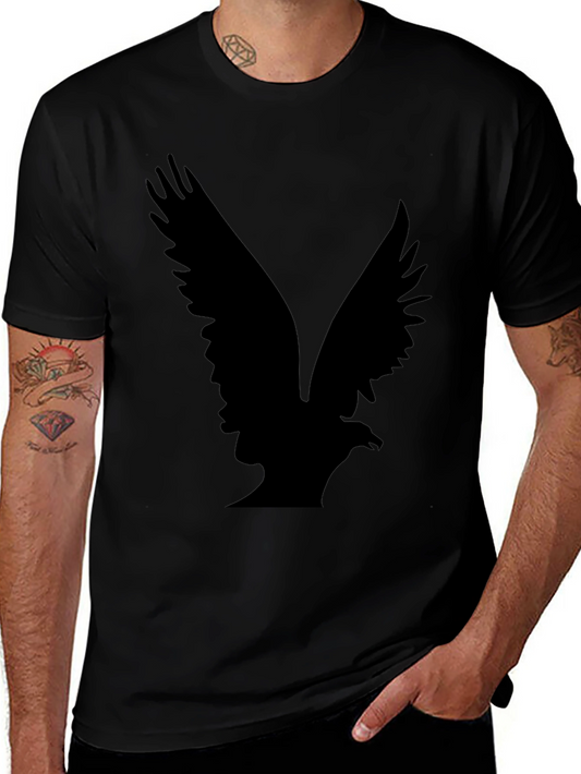 Mens Black T-Shirt with Eagle Design