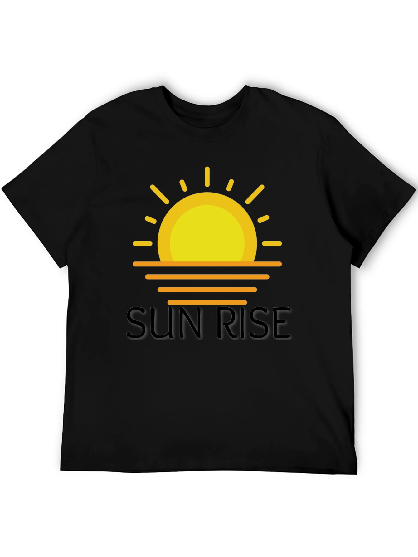 Sunrise Graphic Tee - Black Cotton T-Shirt