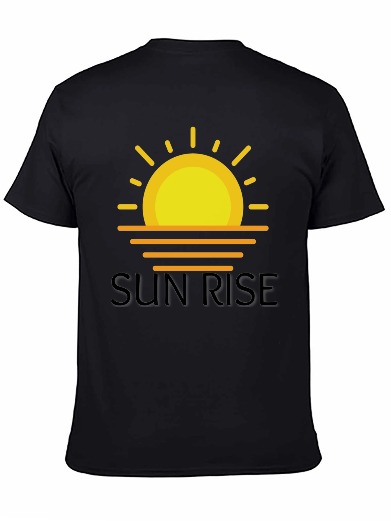 Sunrise Graphic Tee - Black Cotton T-Shirt