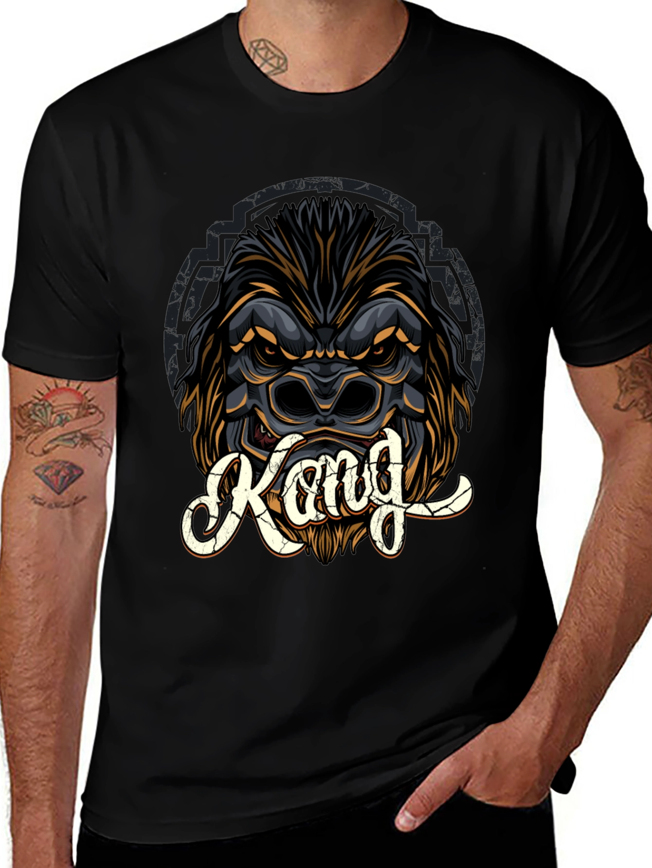 Kong Graphic Print Black T-Shirt