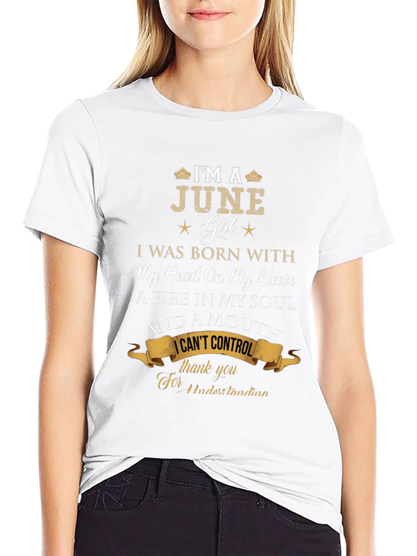June Girl T-Shirt - Heart on Sleeve Birthday Tee