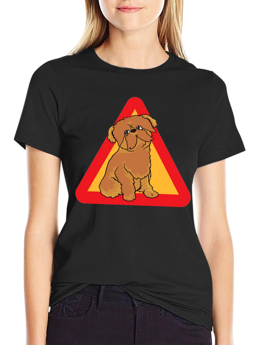 Dog on Warning Sign Graphic T-Shirt