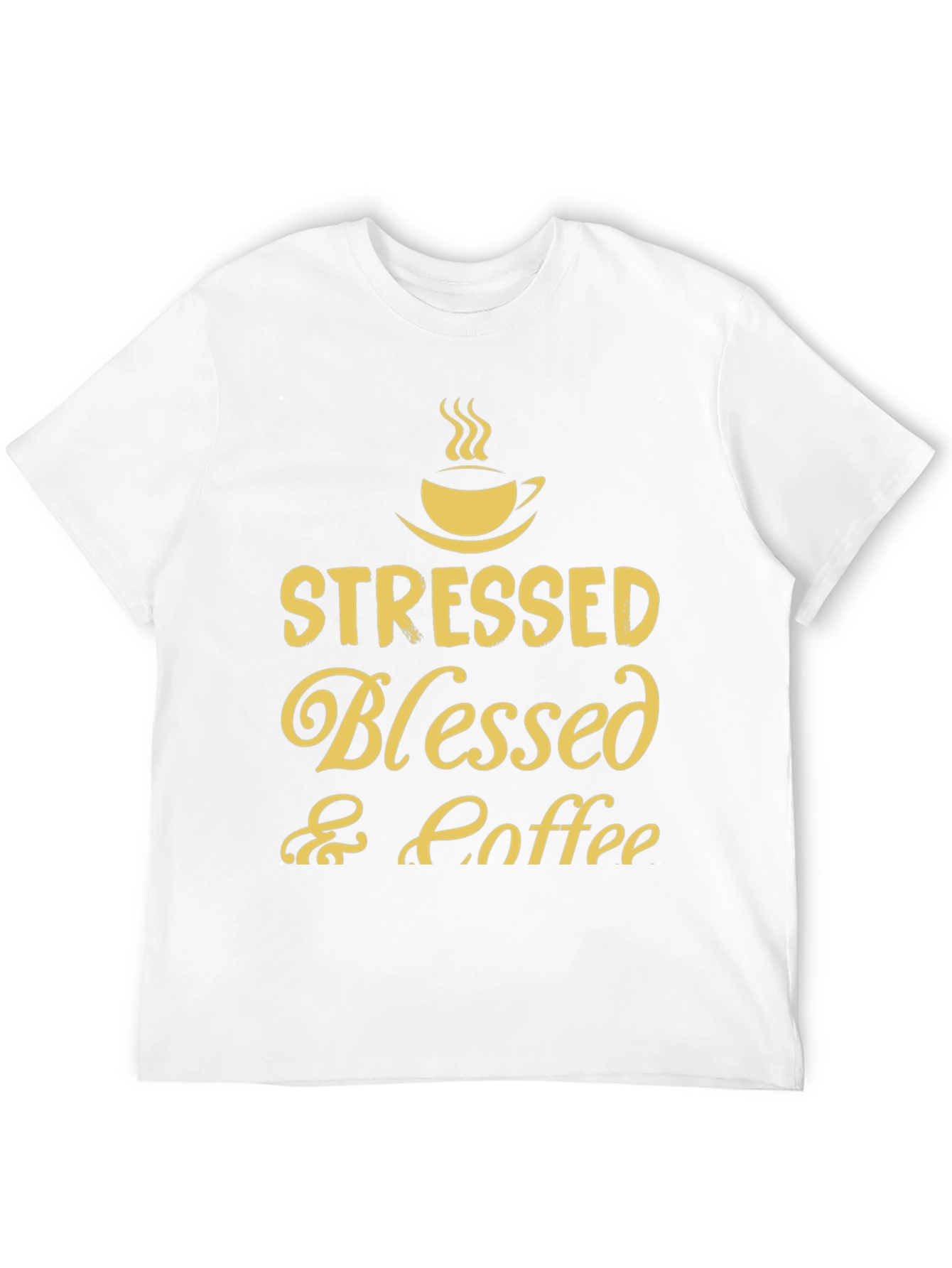 Stressed Blessed Coffee T-Shirt Black
