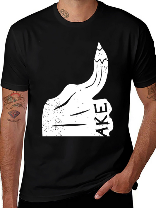 Funny Graphic Tee - Thumbs Up Fake