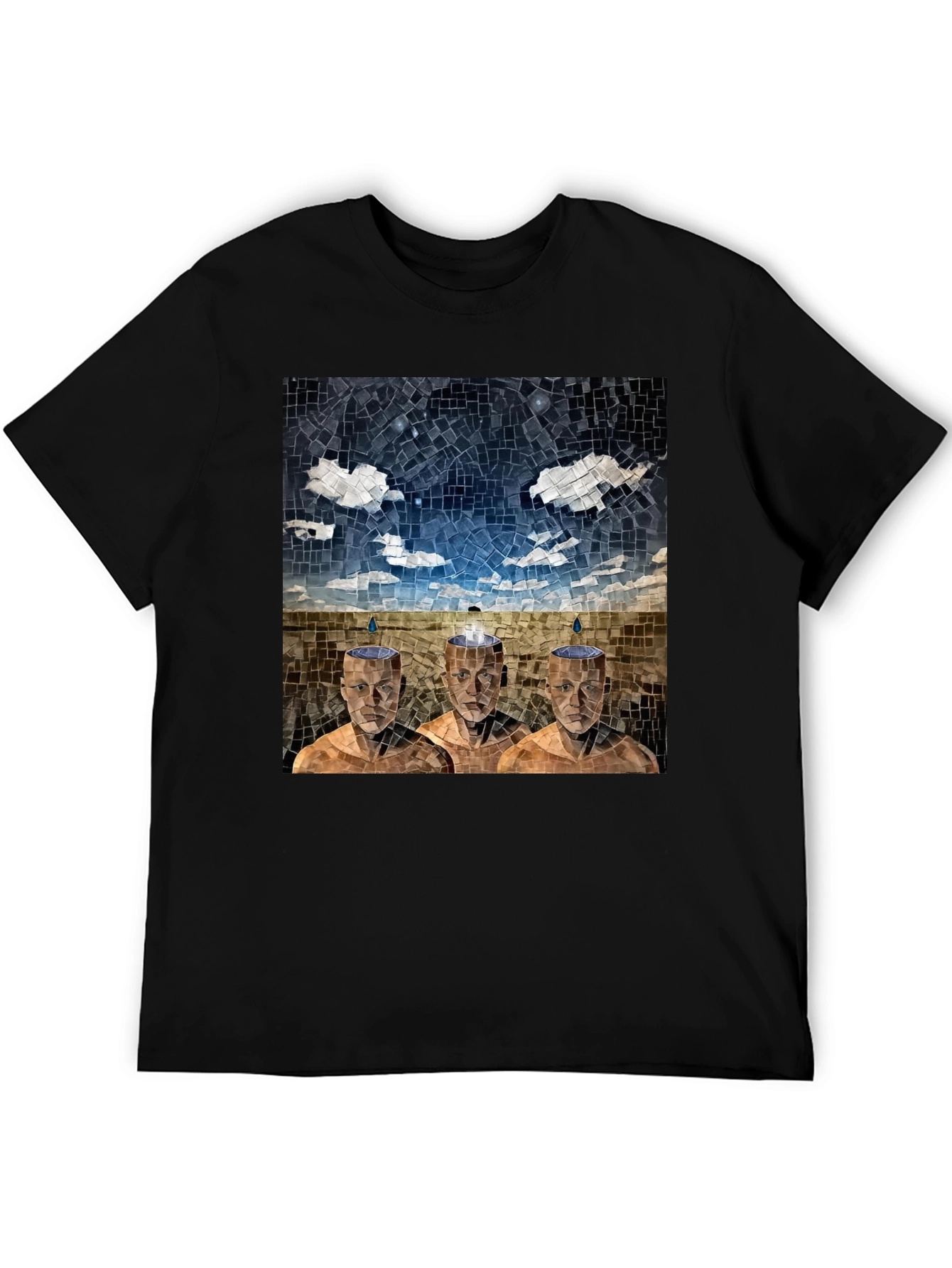 Mosaic Heads T-Shirt - Surreal Artistic Design