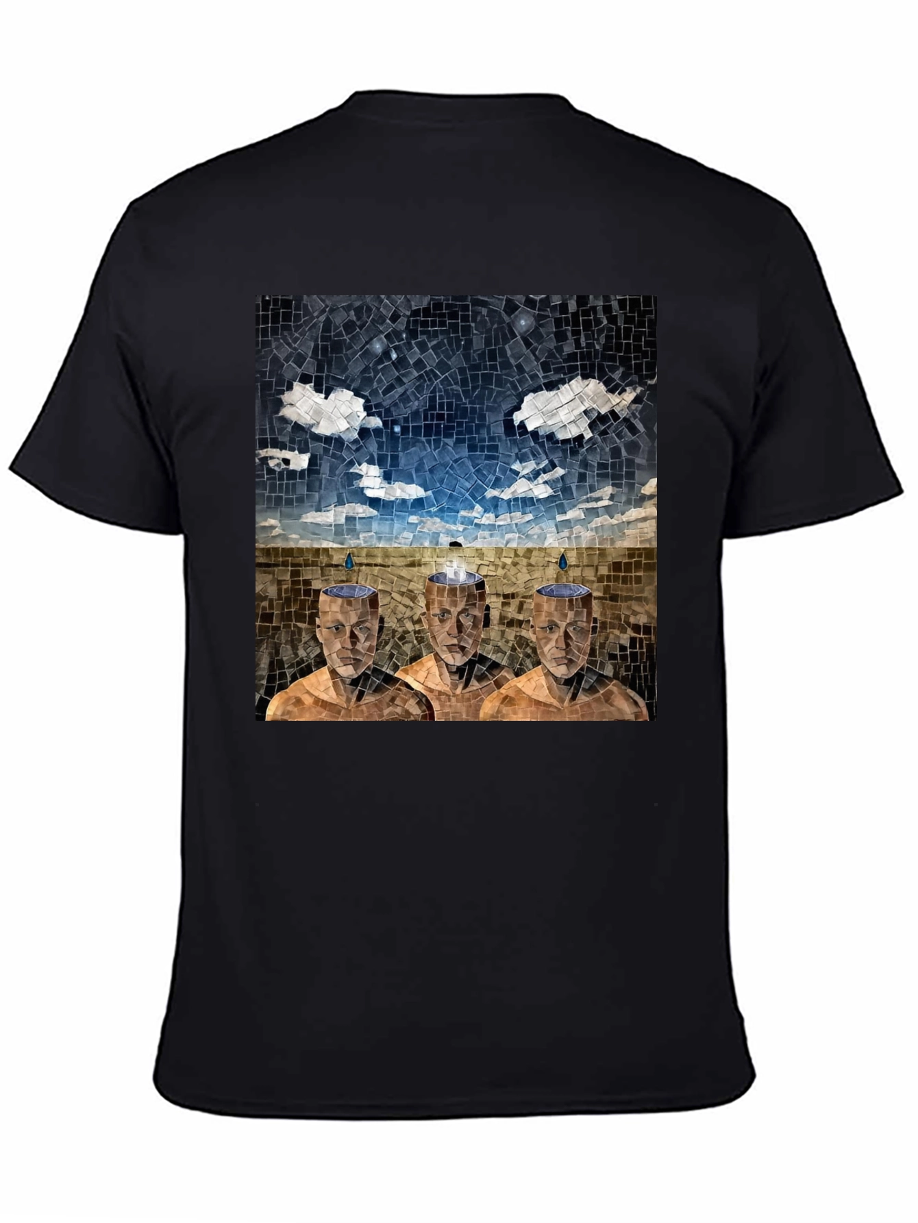 Mosaic Heads T-Shirt - Surreal Artistic Design
