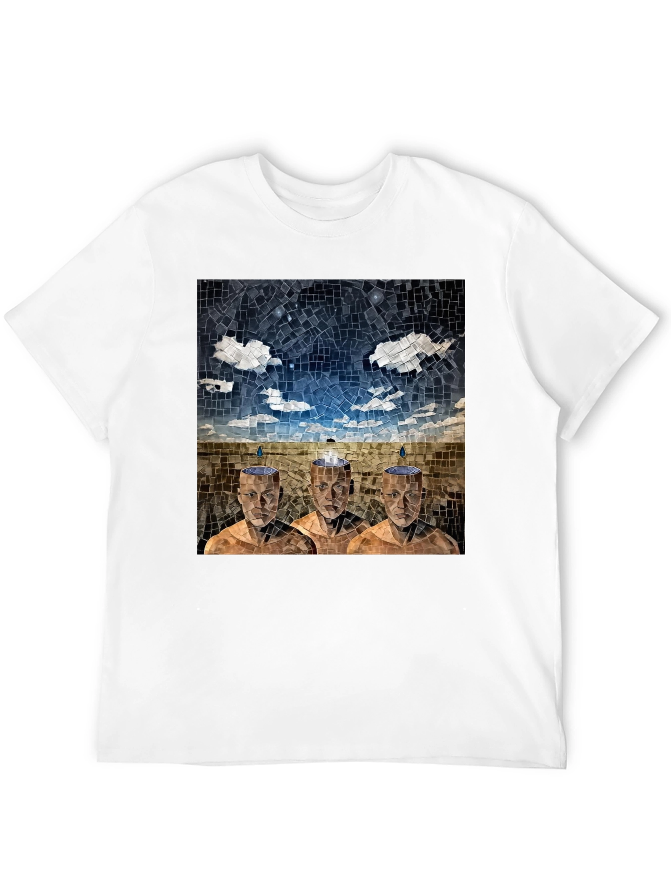Mosaic Heads T-Shirt - Surreal Artistic Design