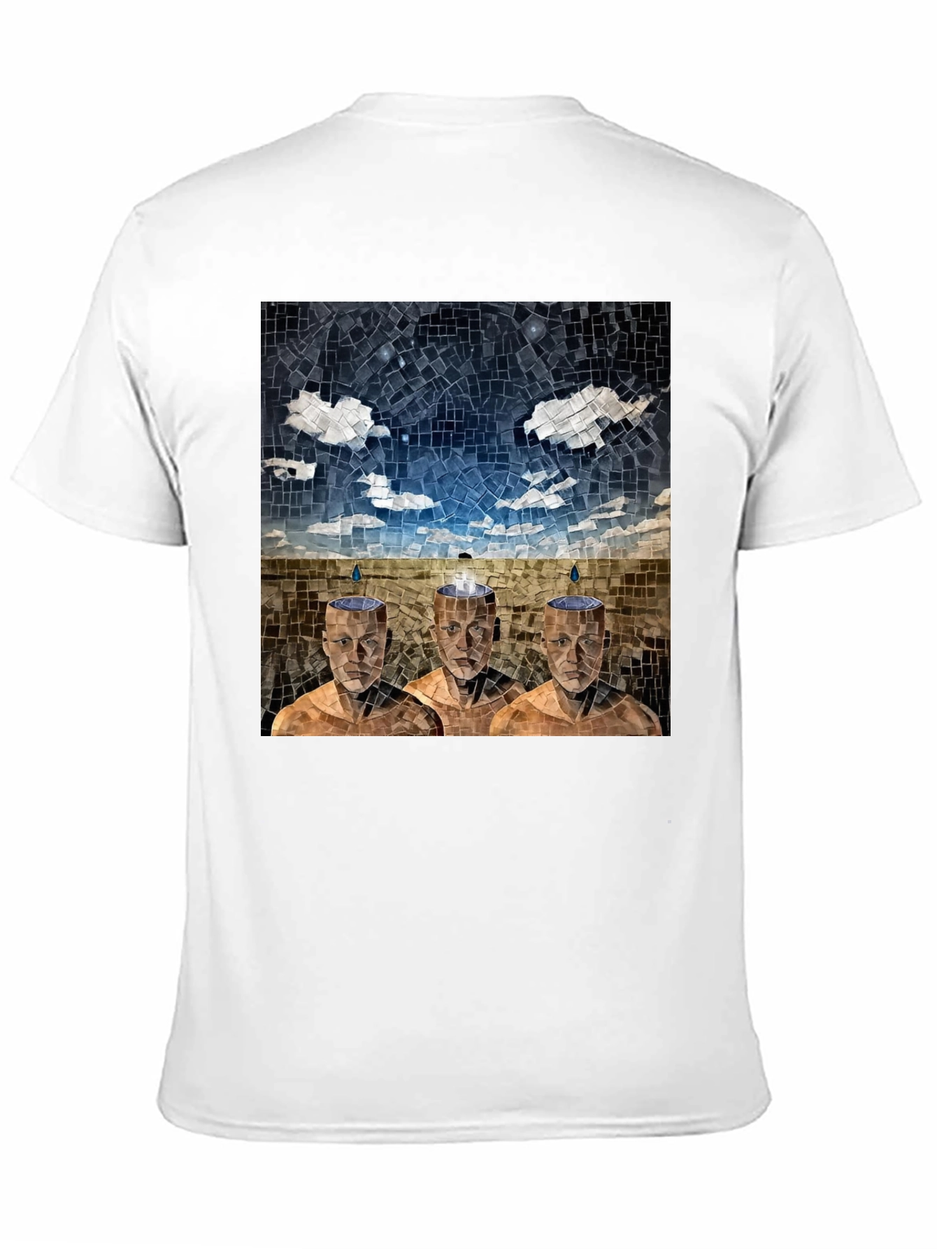 Mosaic Heads T-Shirt - Surreal Artistic Design