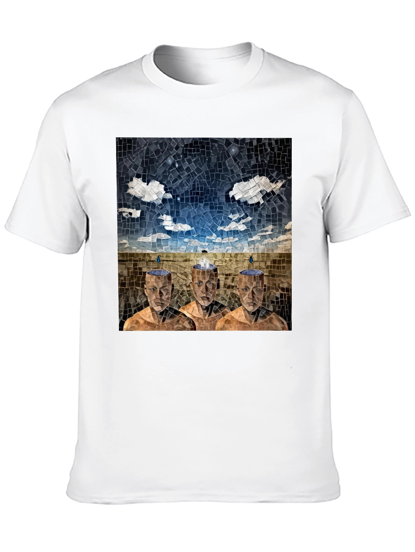 Mosaic Heads T-Shirt - Surreal Artistic Design