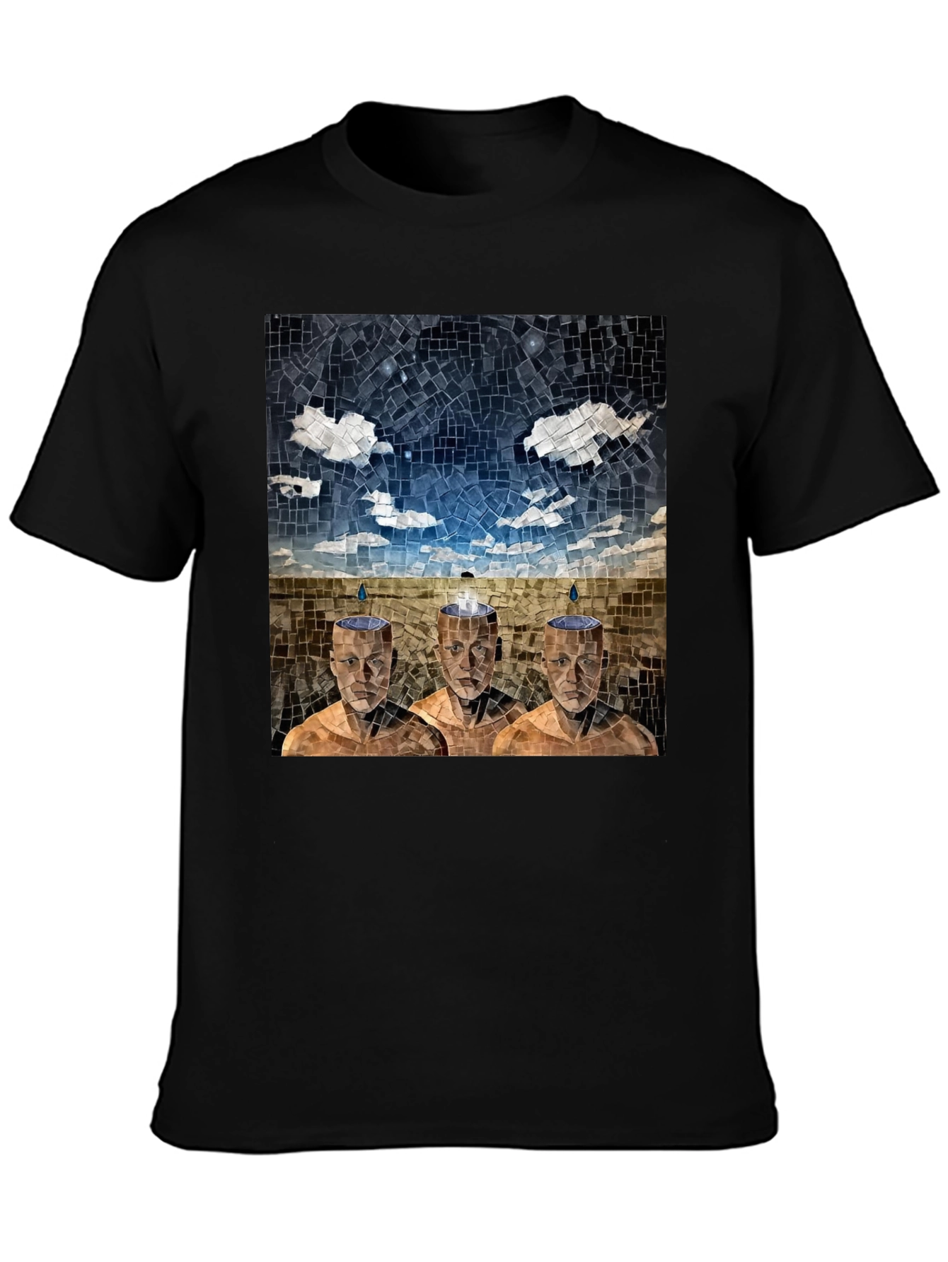 Mosaic Heads T-Shirt - Surreal Artistic Design