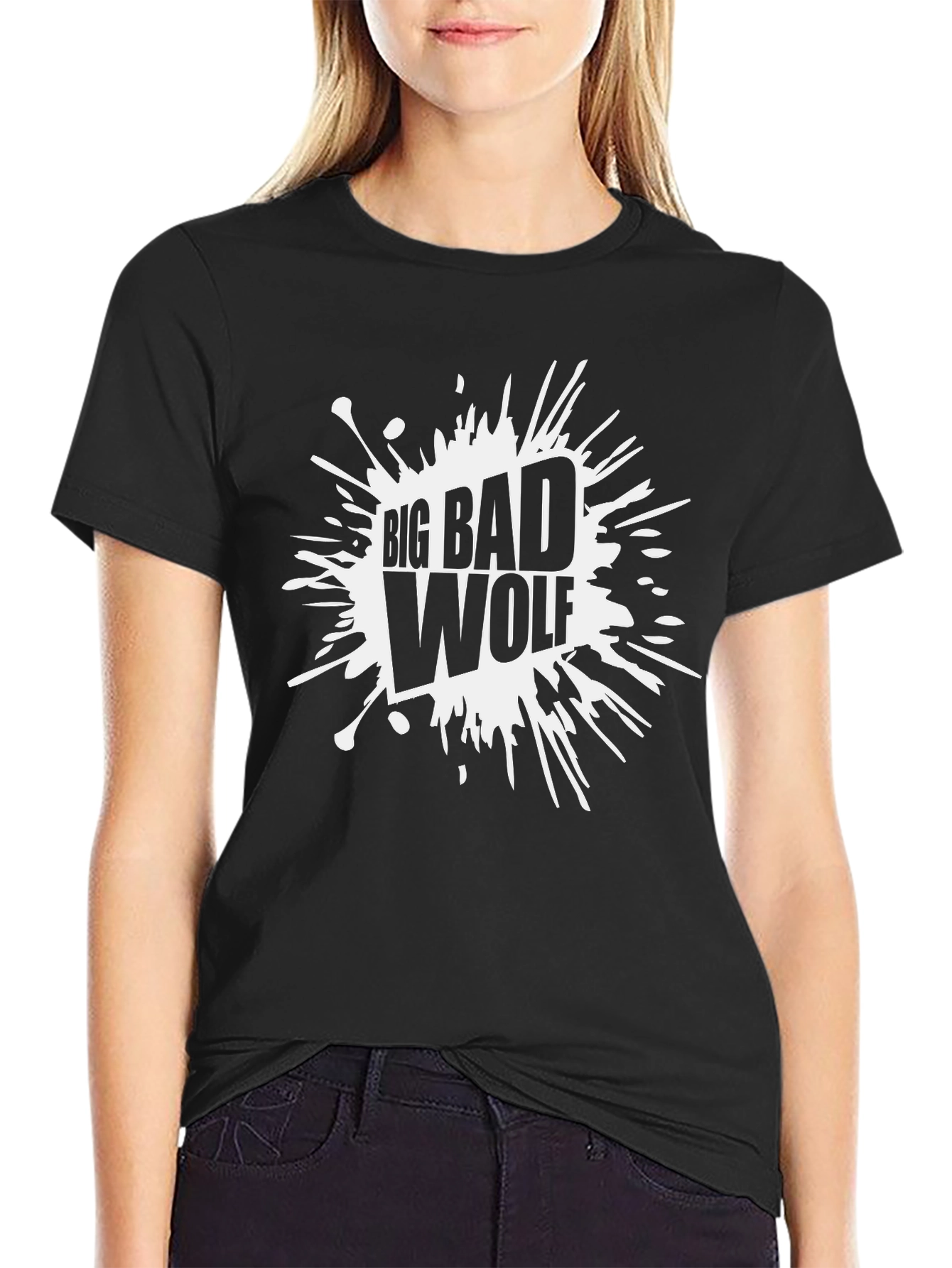 Big Bad Wolf Graphic Tee - Black Cotton T-Shirt