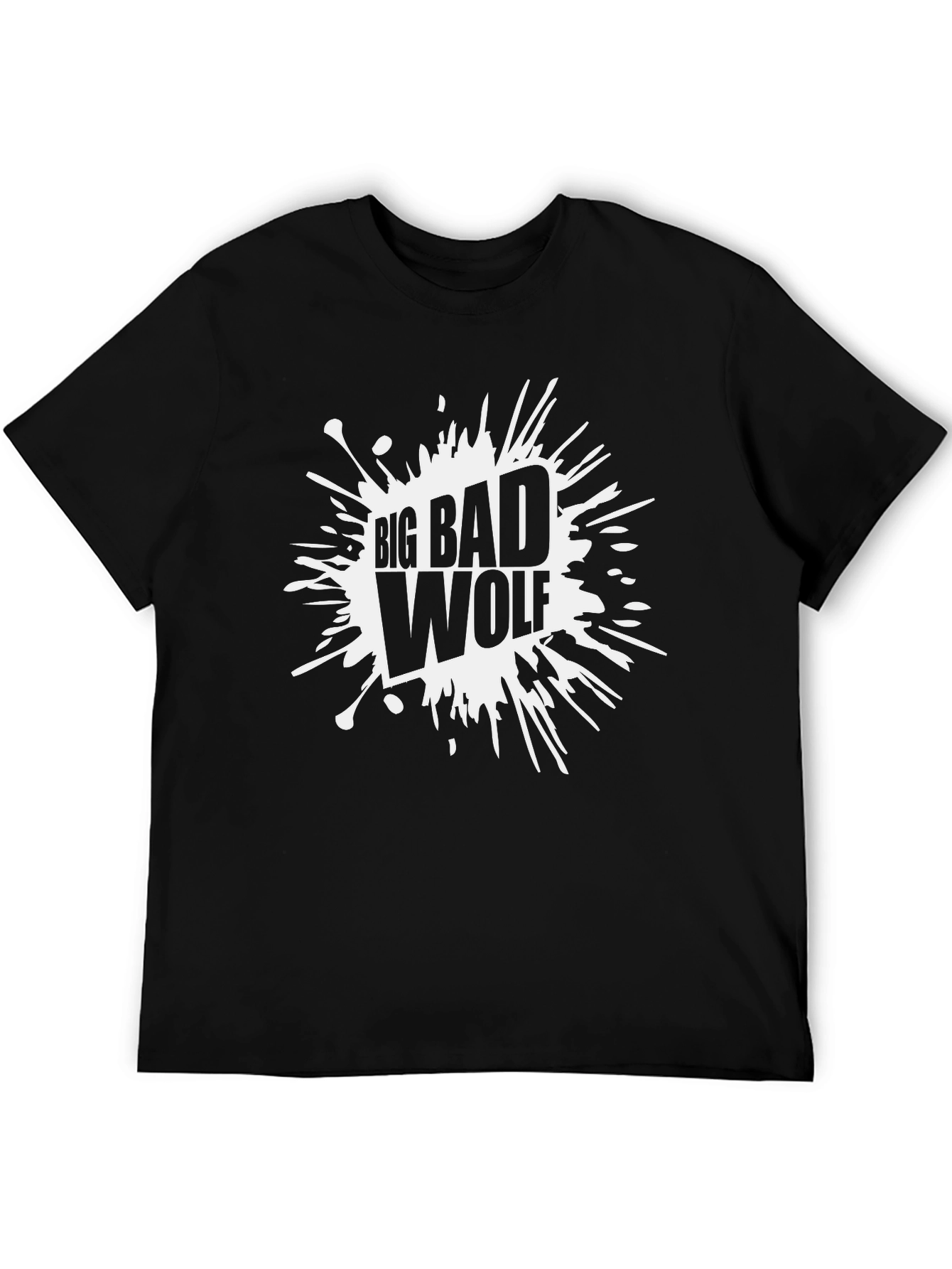 Big Bad Wolf Graphic Tee - Black Cotton T-Shirt