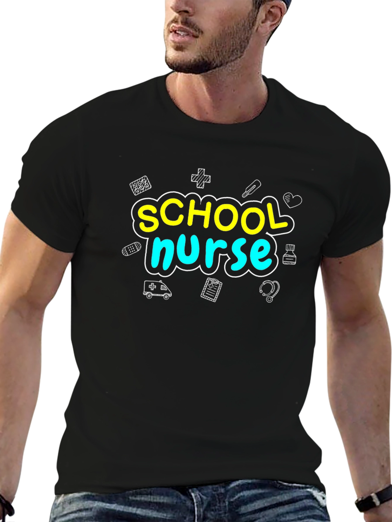 School Nurse T-Shirt - Black