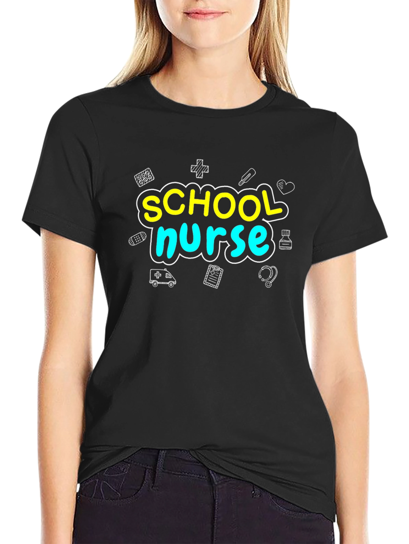 School Nurse T-Shirt - Black