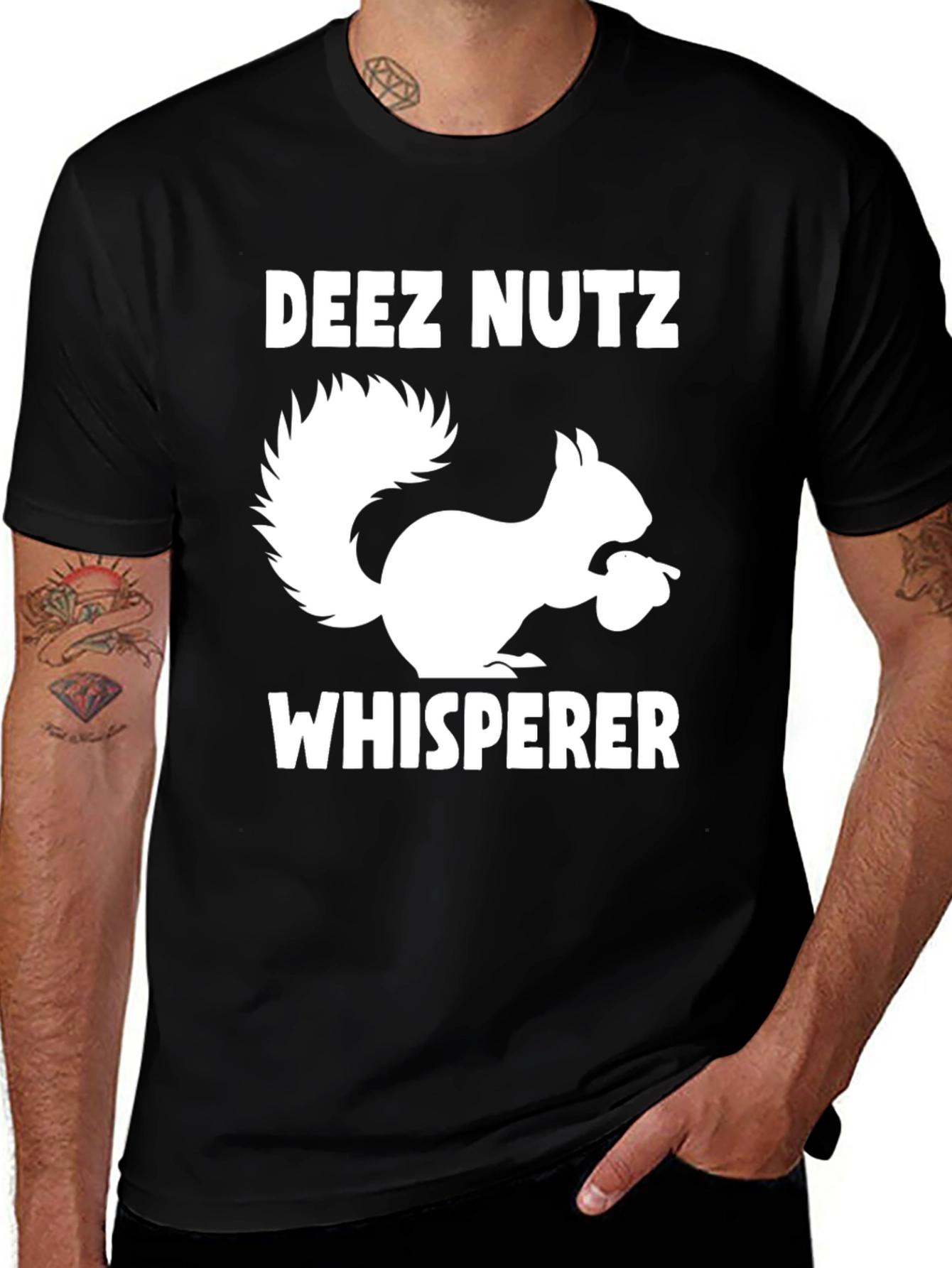 Deez Nutz Whisperer Funny Squirrel Graphic Tee