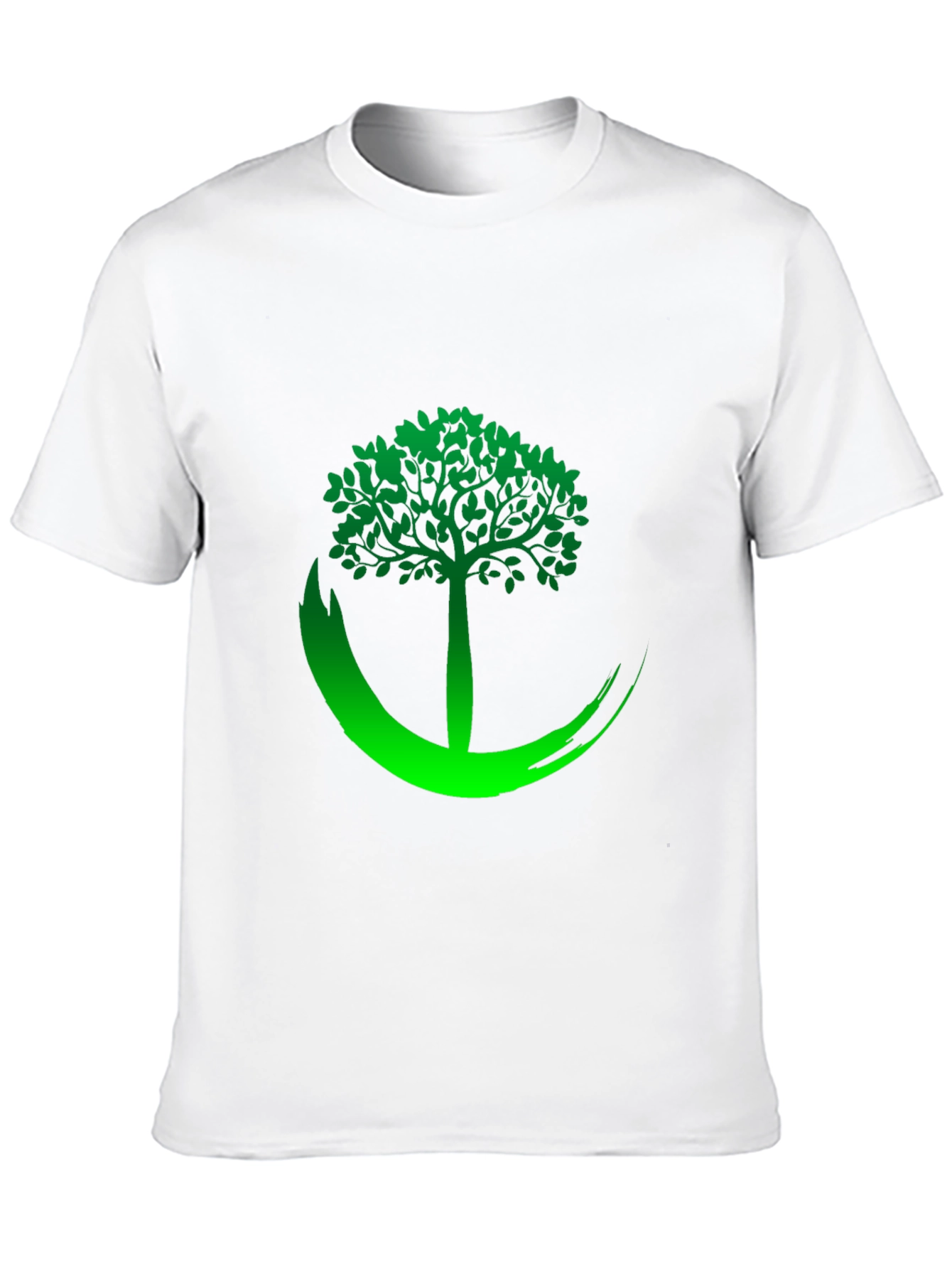 Black Tee with Green Tree Graphic