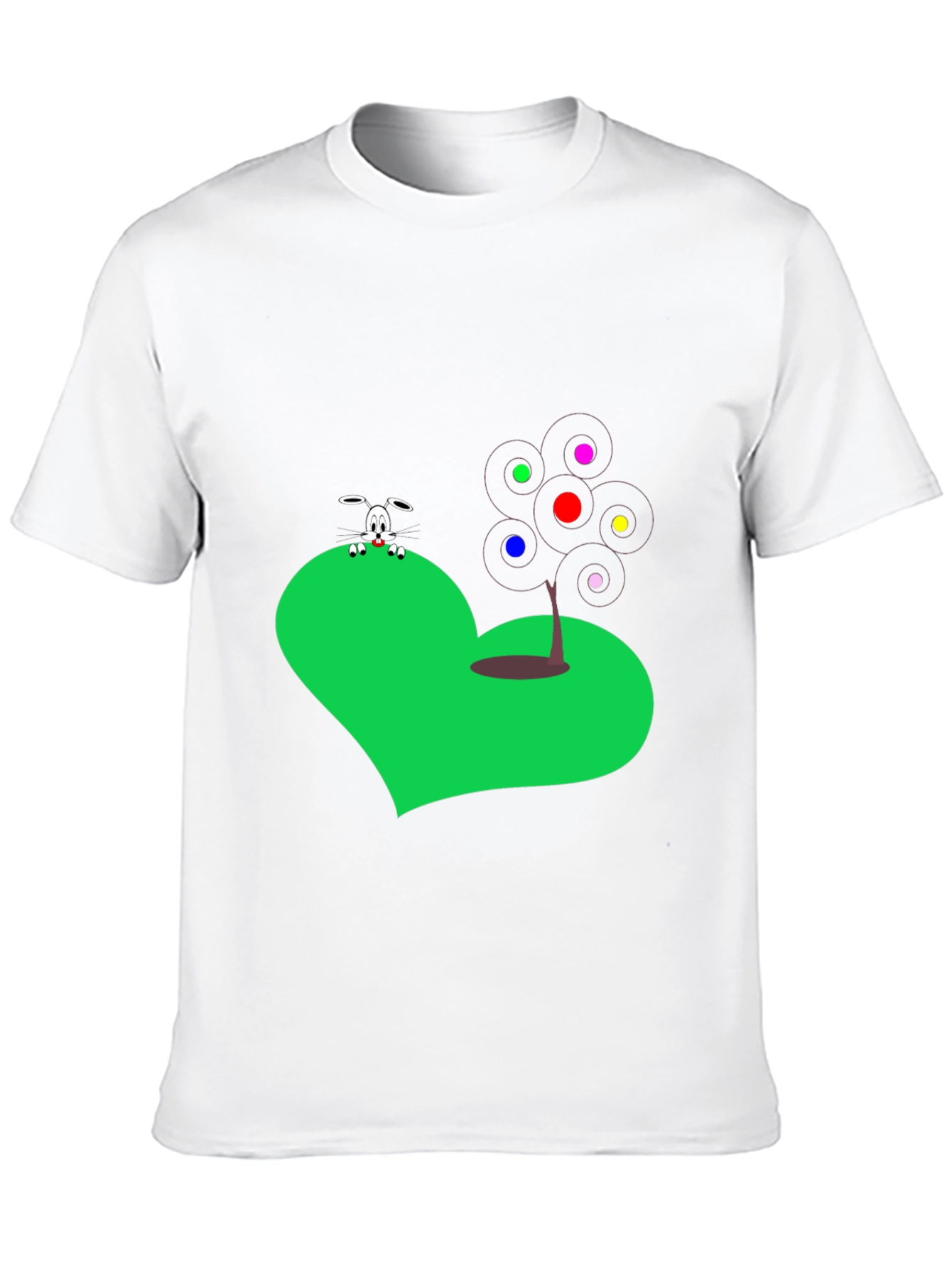 Novelty Graphic Tee - Heart Rabbit & Tree