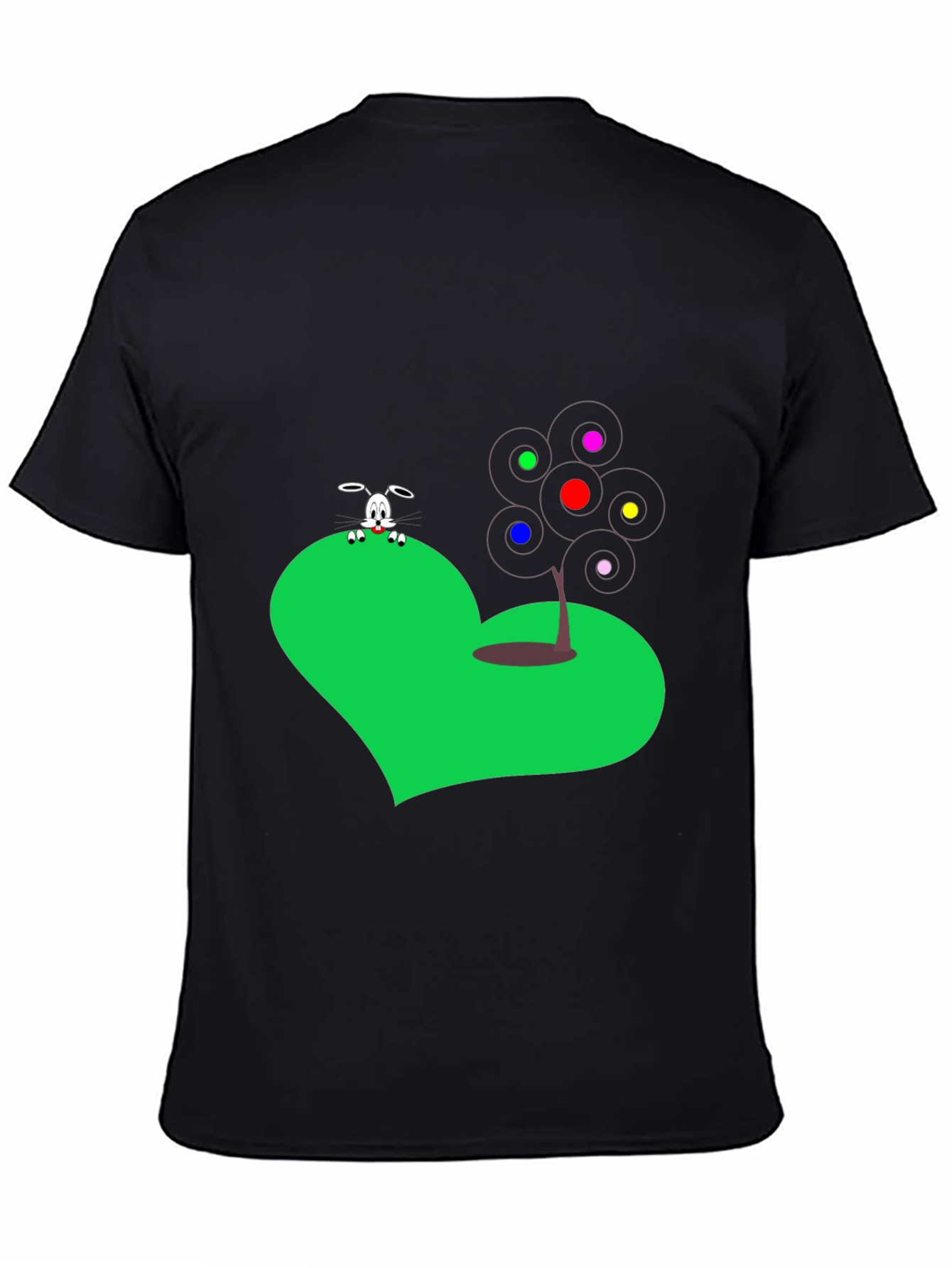 Novelty Graphic Tee - Heart Rabbit & Tree