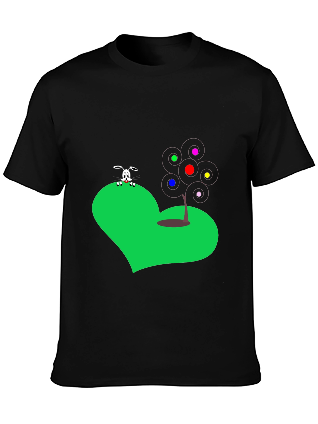 Novelty Graphic Tee - Heart Rabbit & Tree