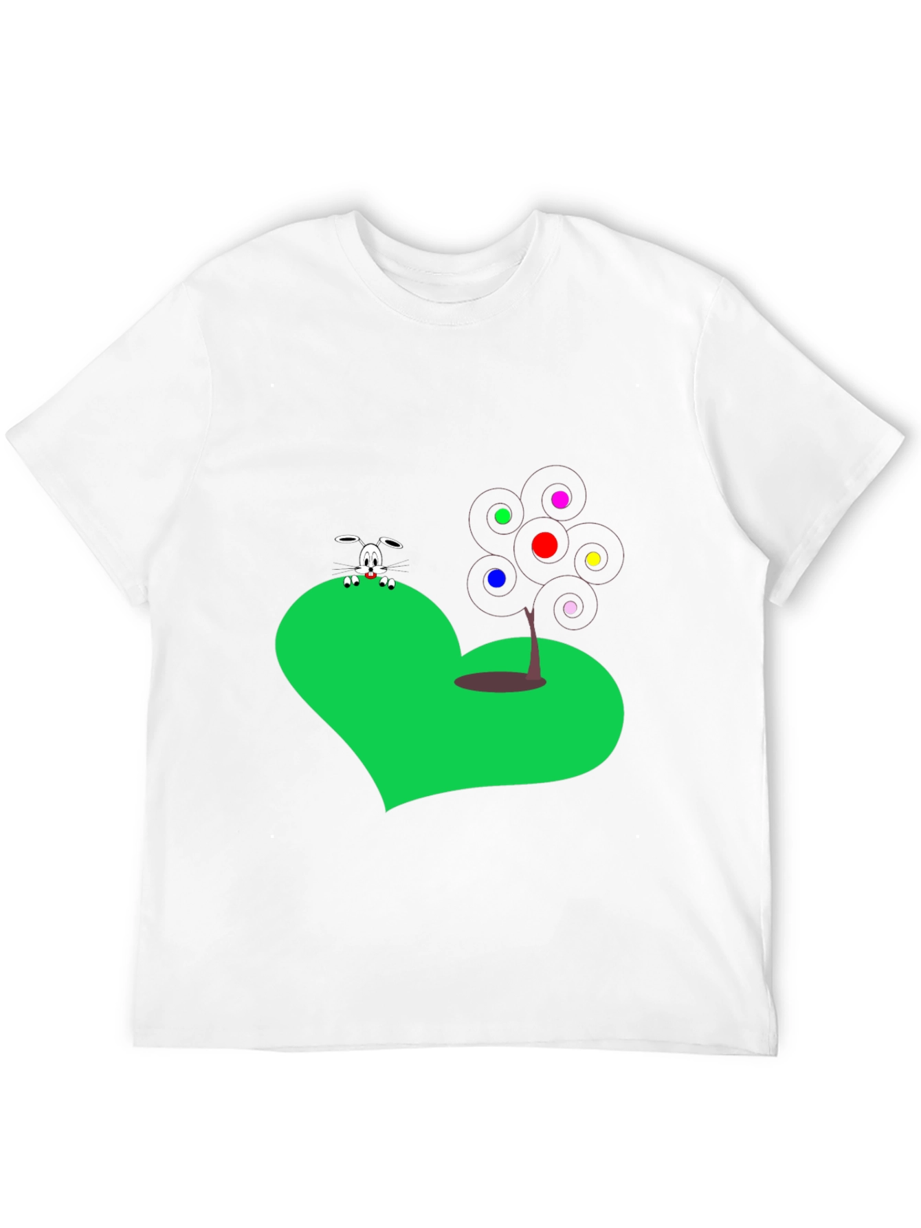 Novelty Graphic Tee - Heart Rabbit & Tree