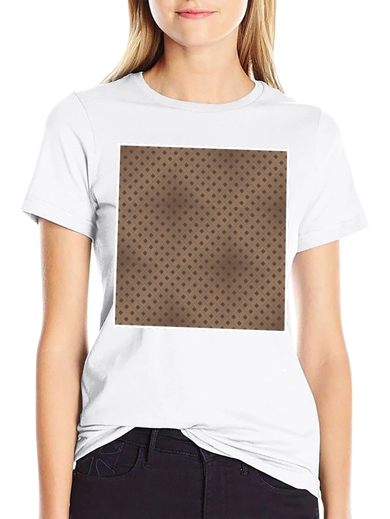 Patterned Square Tee - Unique Design Comfortable Fit